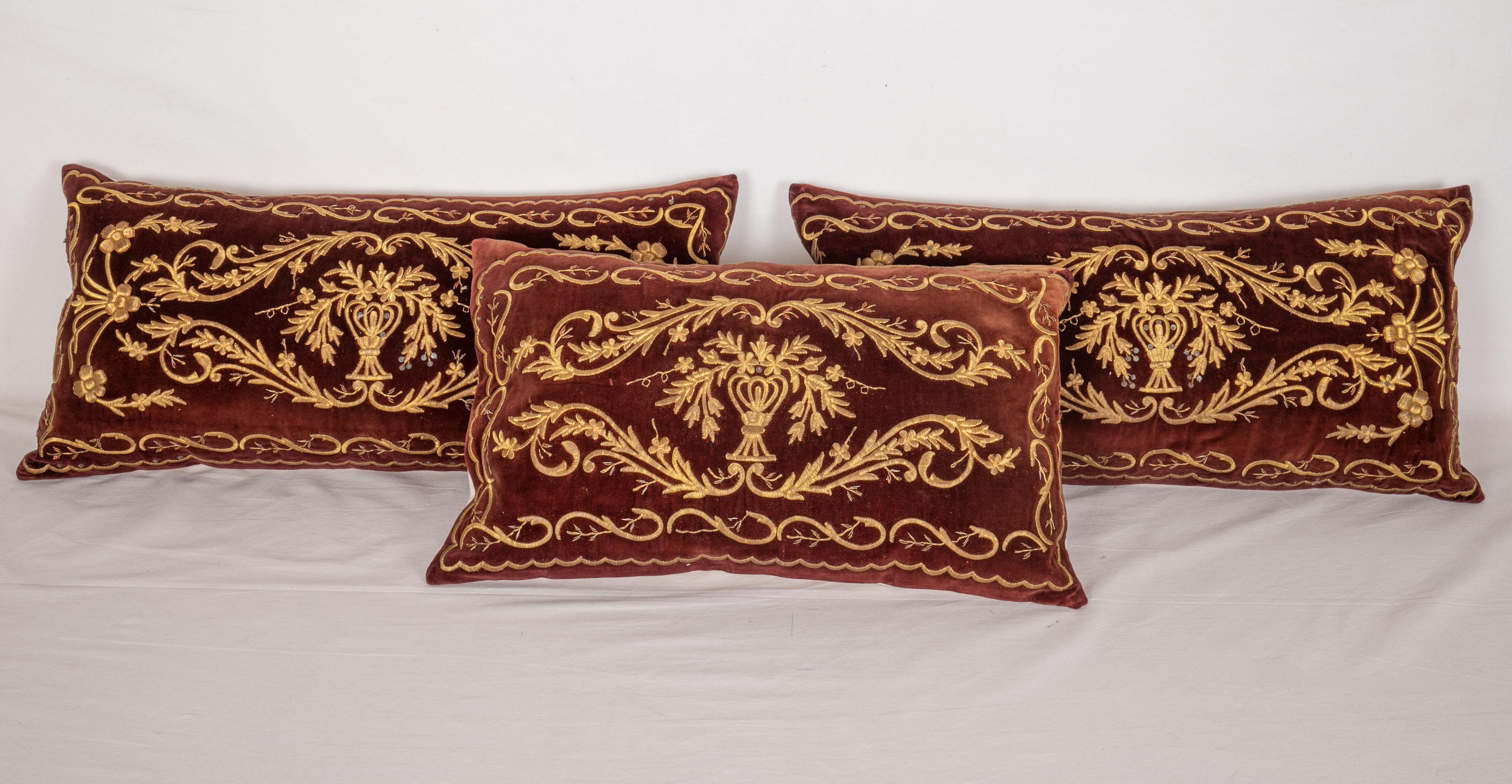 Suzani Antique Ottoman Turkish Sarma Technique Vevlet Pillow Cases