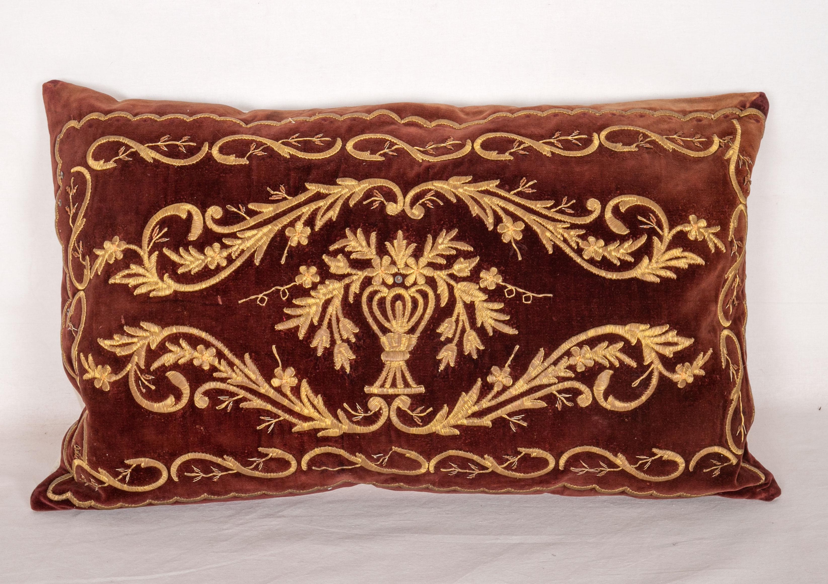 20th Century Antique Ottoman Turkish Sarma Technique Vevlet Pillow Cases