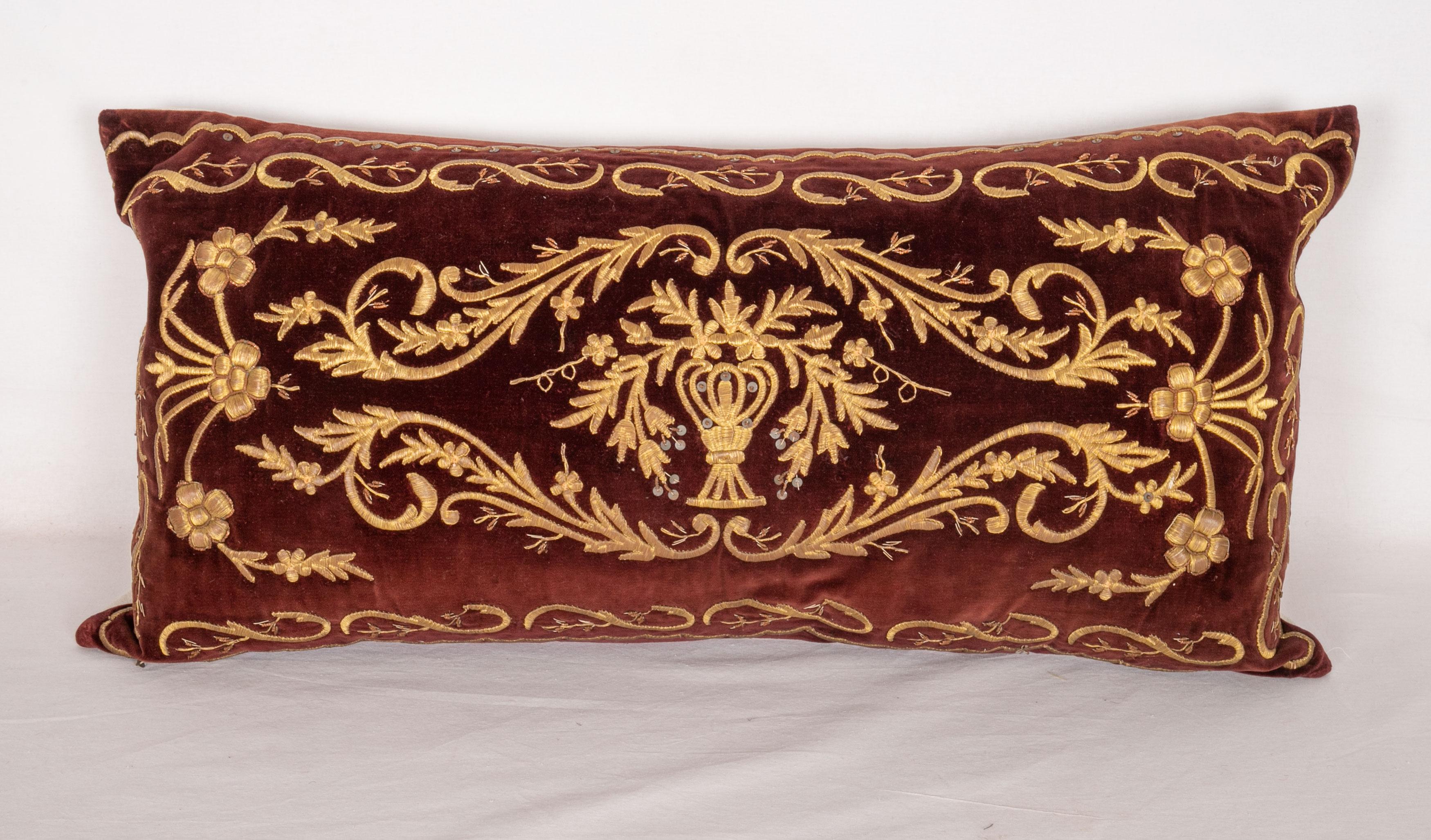 Velvet Antique Ottoman Turkish Sarma Technique Vevlet Pillow Cases
