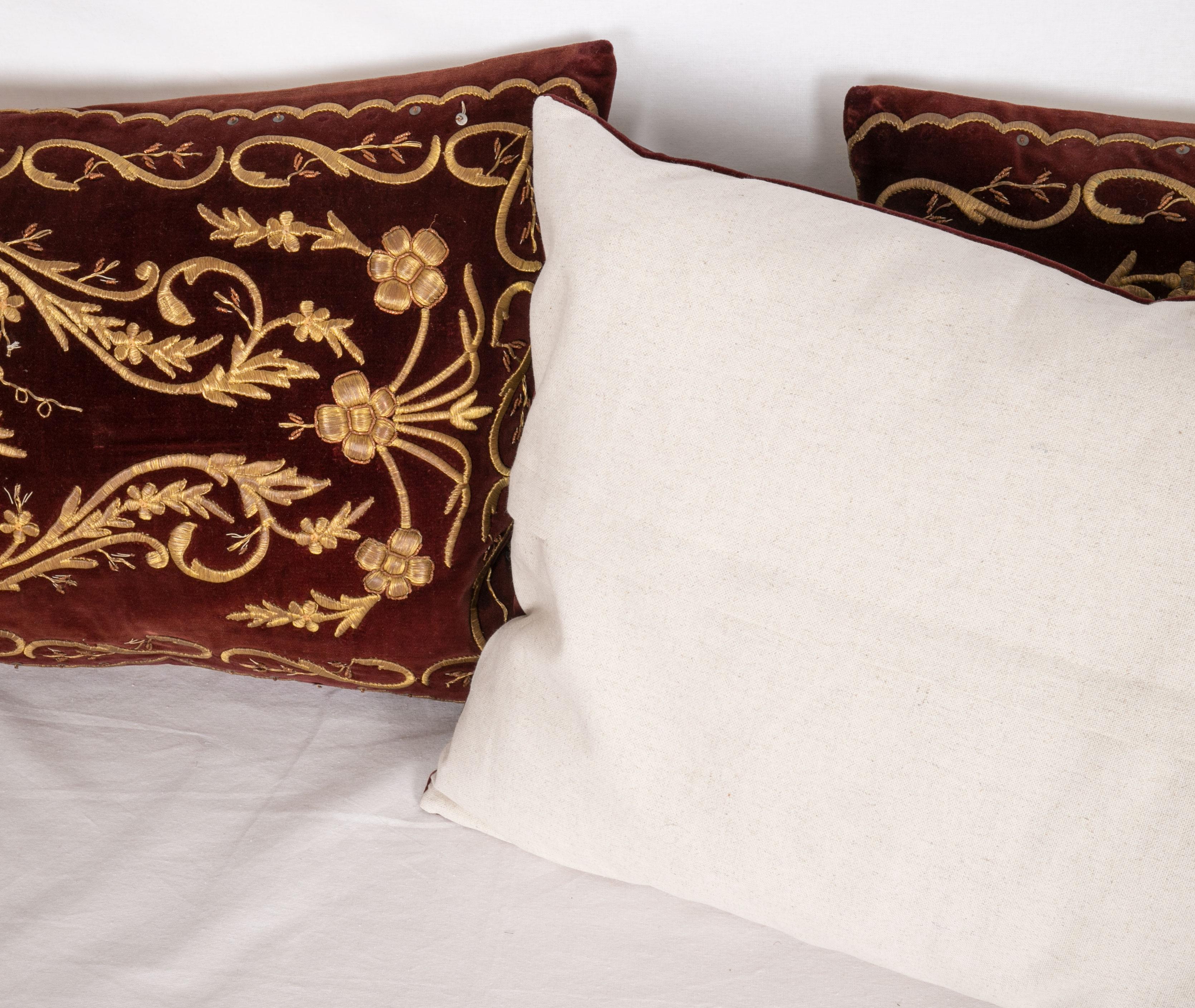 Antique Ottoman Turkish Sarma Technique Vevlet Pillow Cases 1
