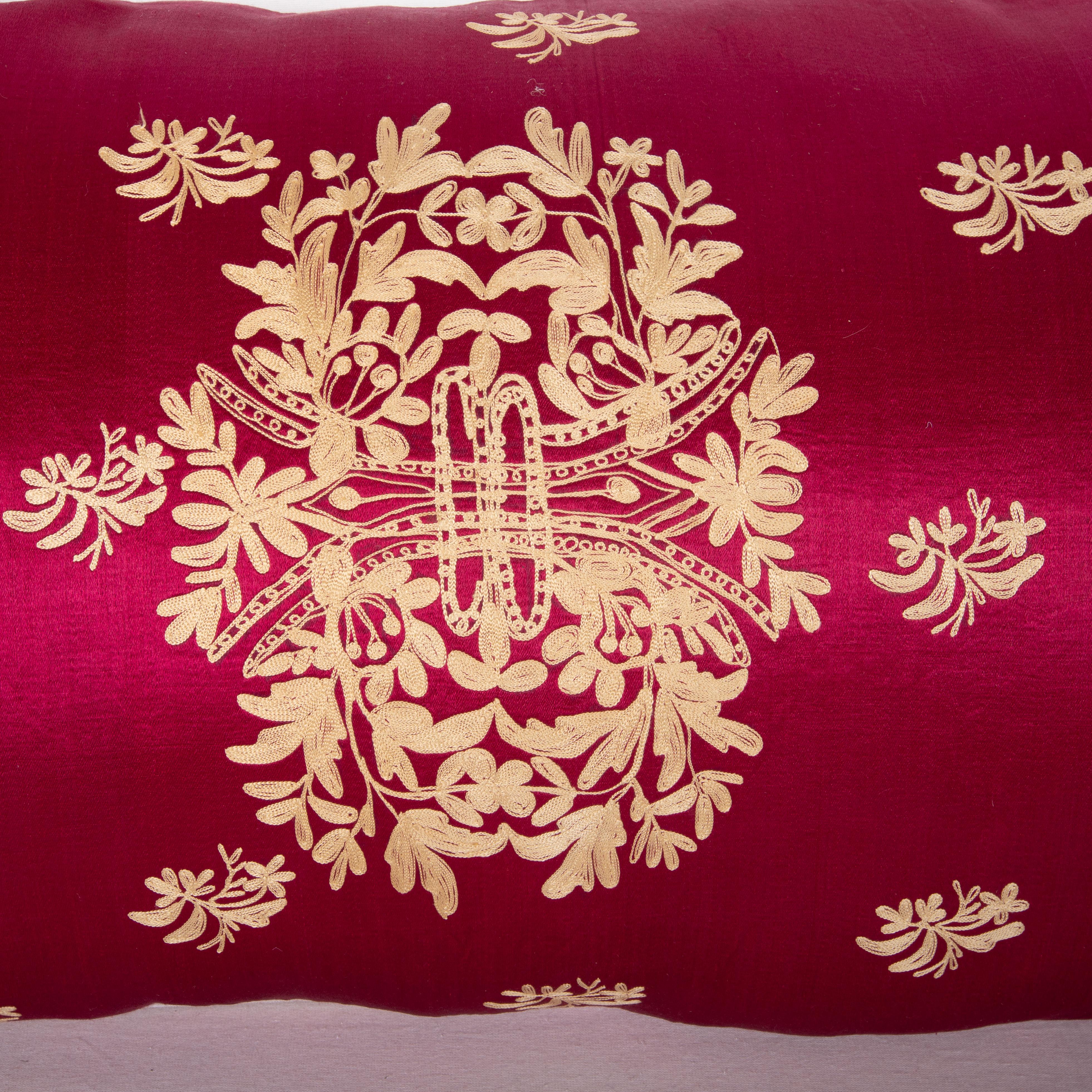 Embroidered Antique Ottoman /Turkish Silk Pillow Cover, Early 20th C.