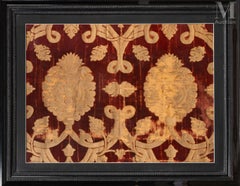 Antique Ottoman Velvet Rug with Gold Pomegranate Medallion Motifs - Rug & Kilim