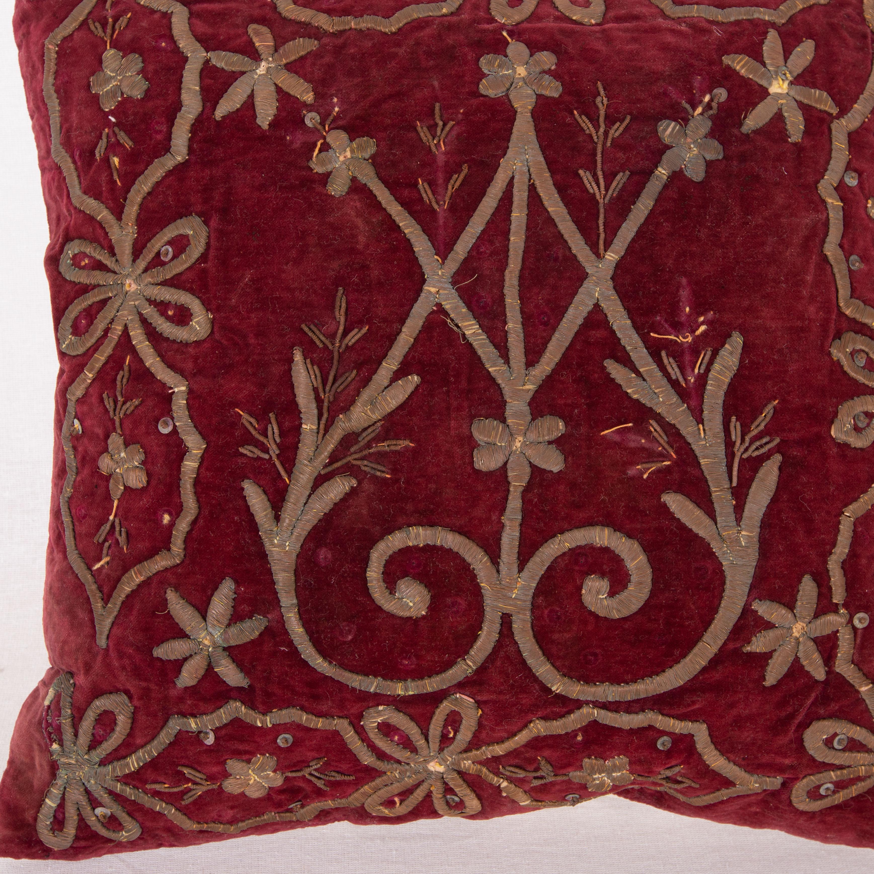 Islamic Antique Ottoman Velvet Sarma Pillow Cover, Early 20th C.