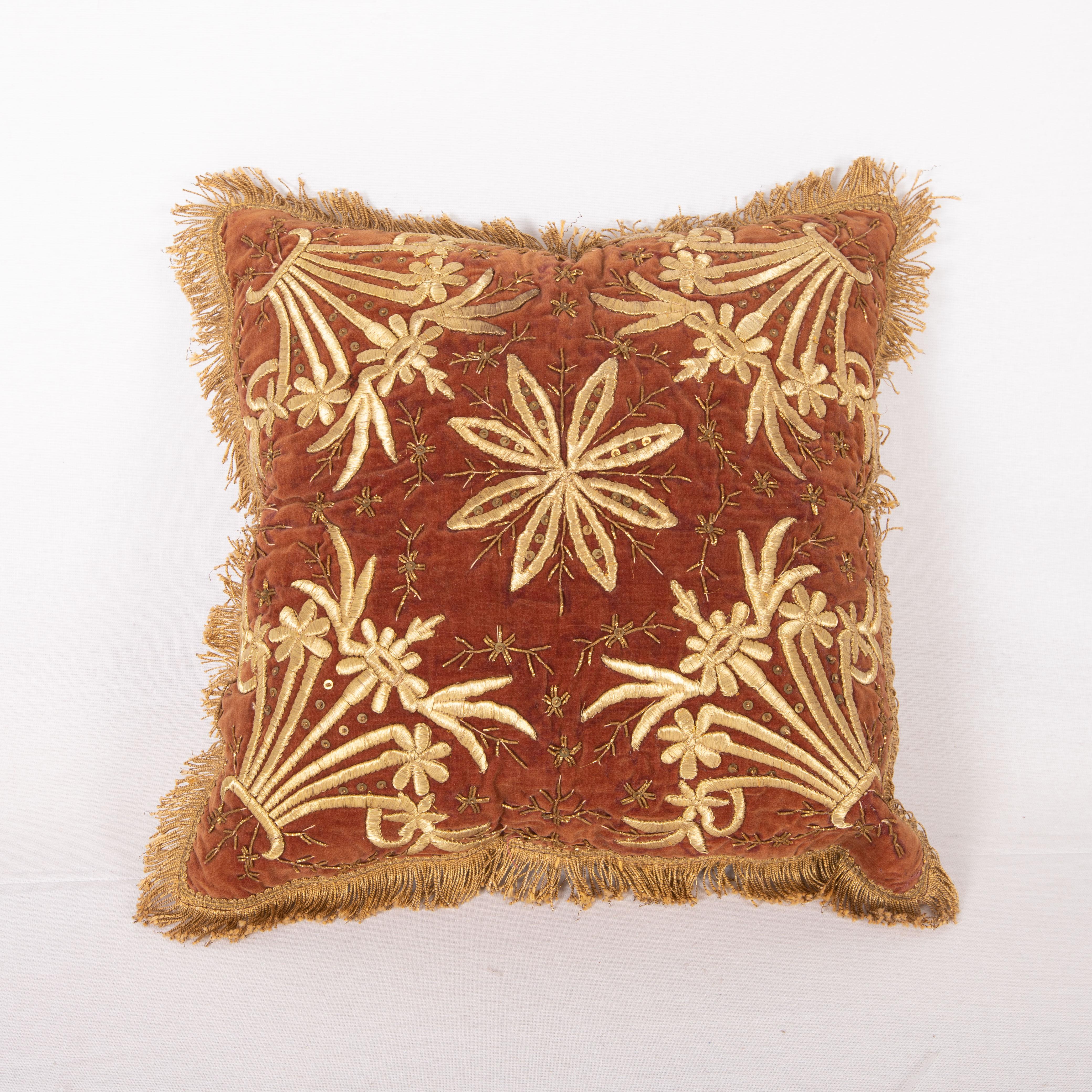 Islamic Antique Ottoman Velvet Sarma Pillow Cover, Early 20th C.