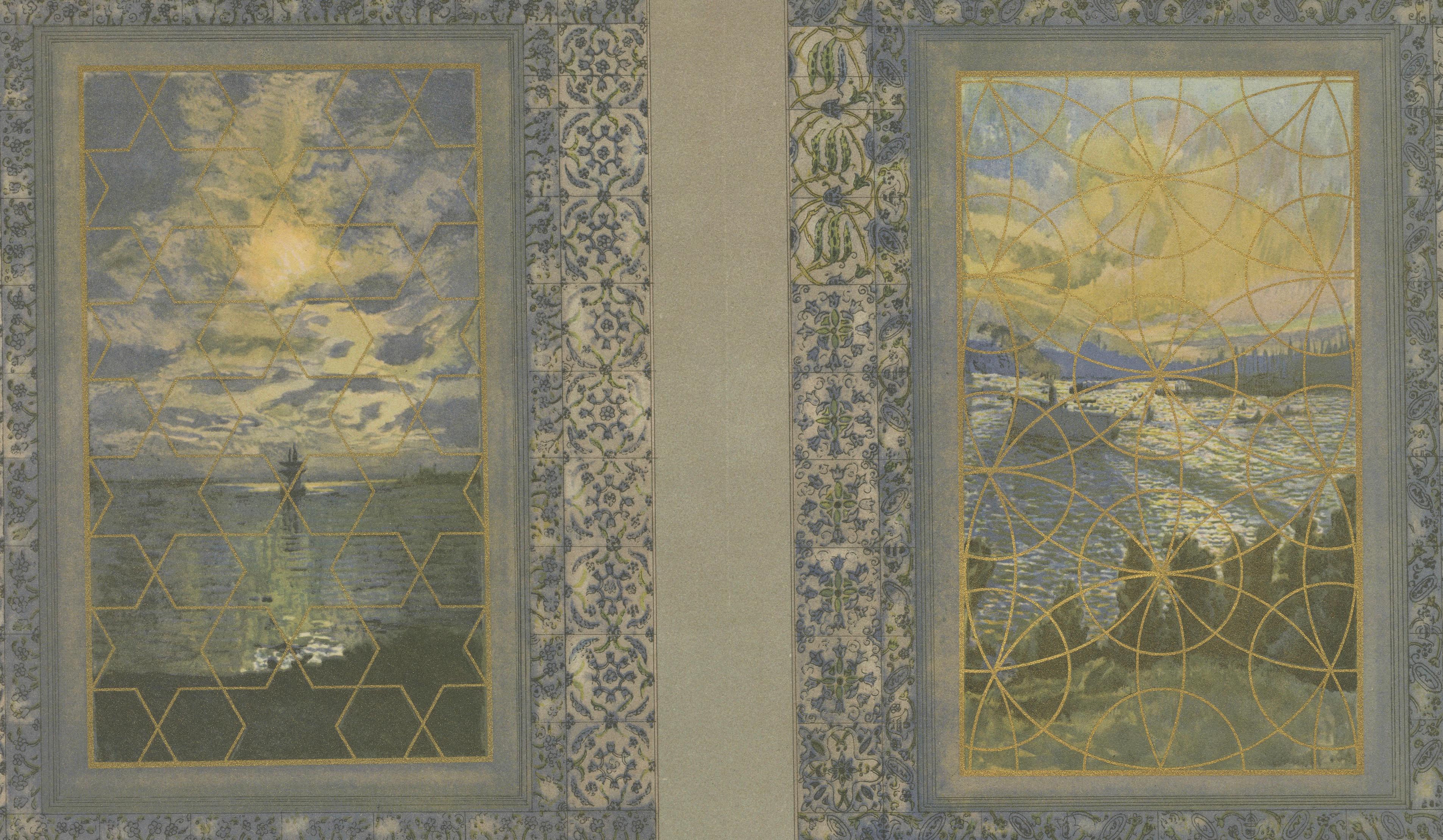 Antique Ottoman Window Grille Designs with Iznik Tile Surrounds, 1924