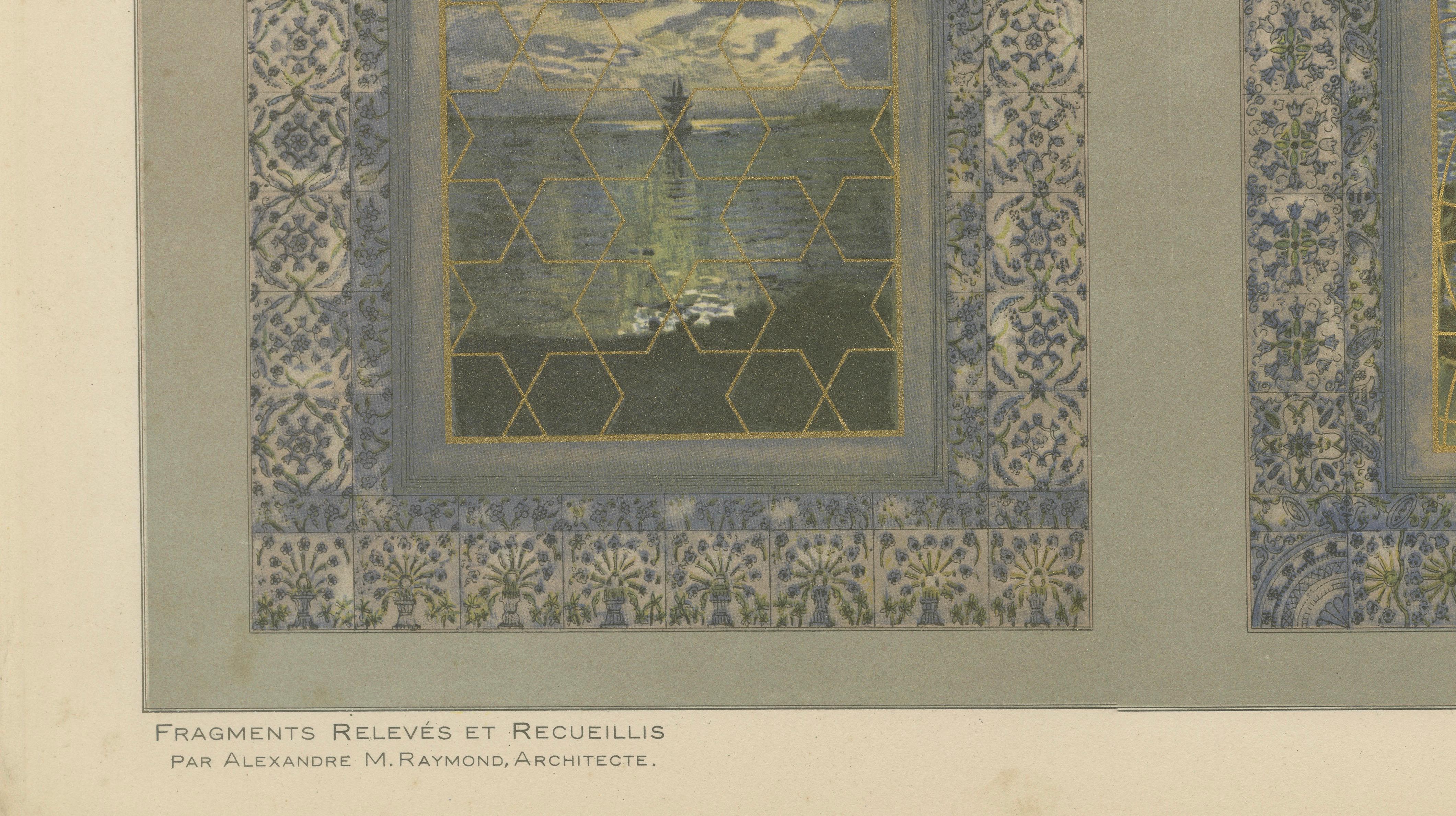 Antique Ottoman Window Grille Designs with Iznik Tile Surrounds, 1924