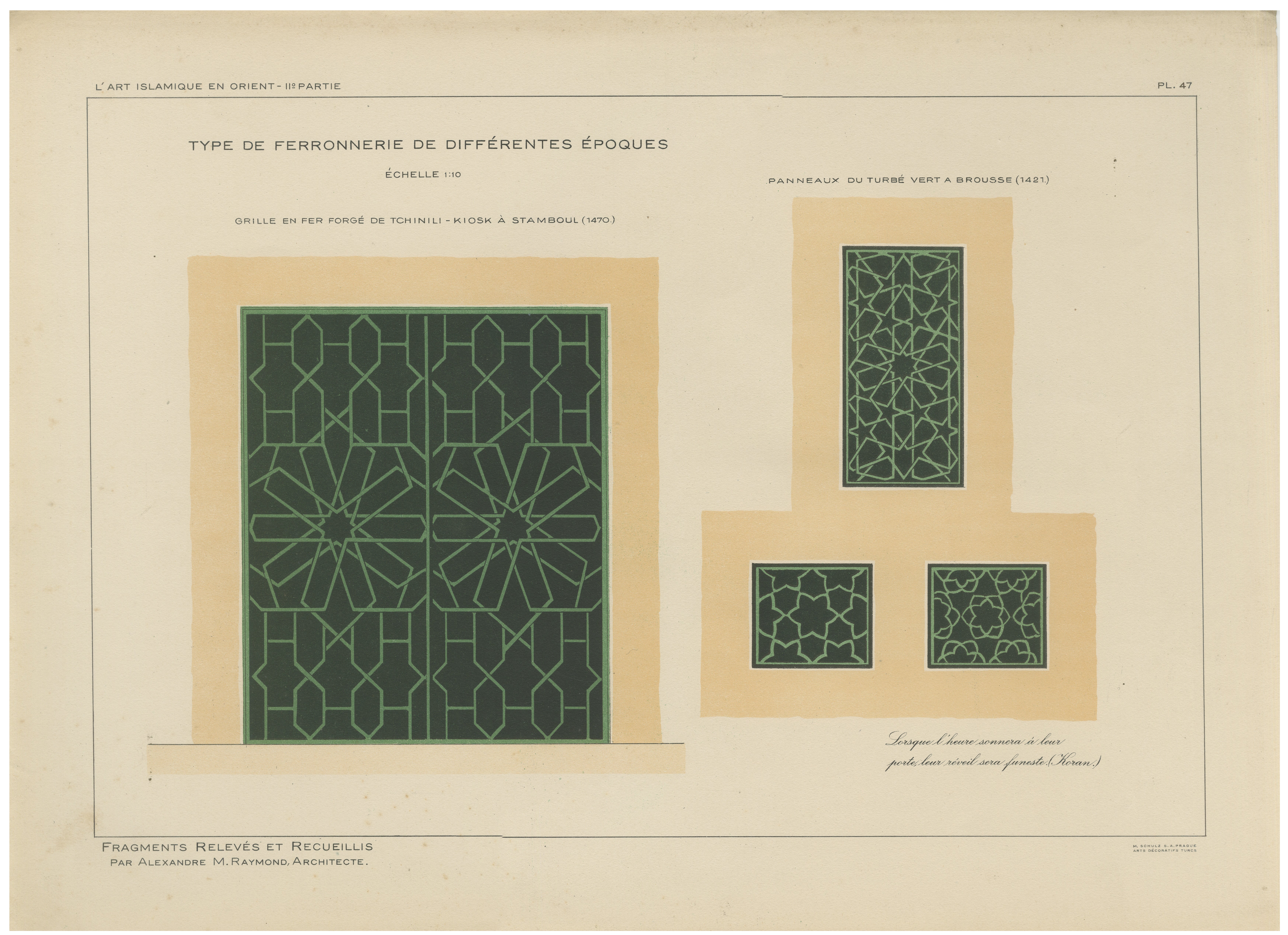 Antique Ottoman Wrought Iron Grille Designs, Istanbul & Bursa, Raymond 1924