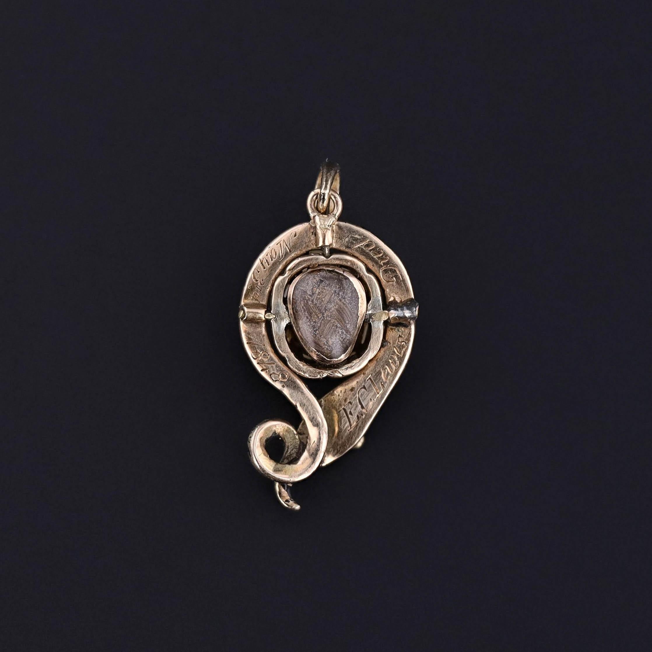 Victorian Antique Ouroboros Snake Pendant of Enamel Pearl and 12k Gold For Sale