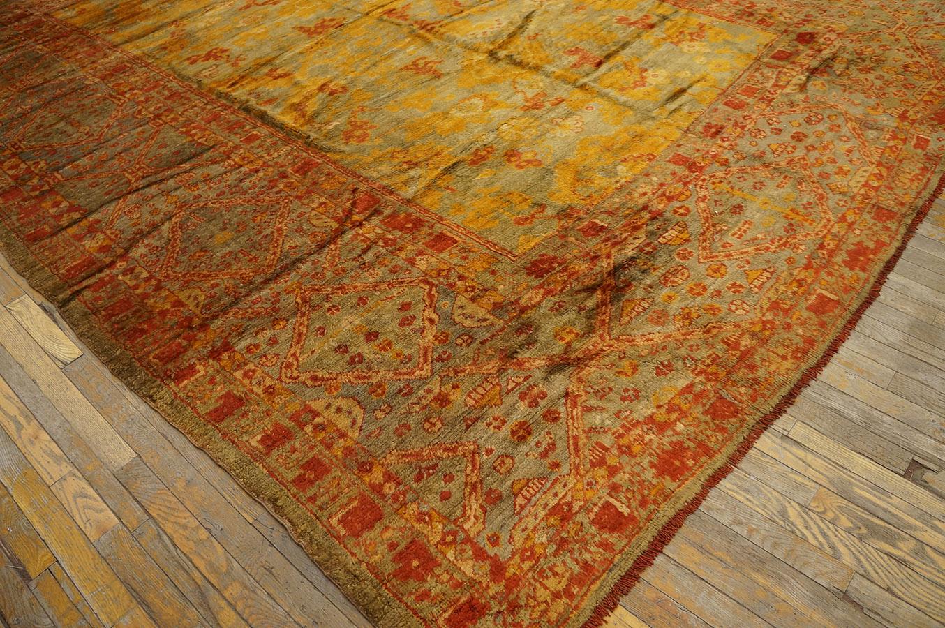 19th Century Turkish Angora Oushak Carpet ( 10'1