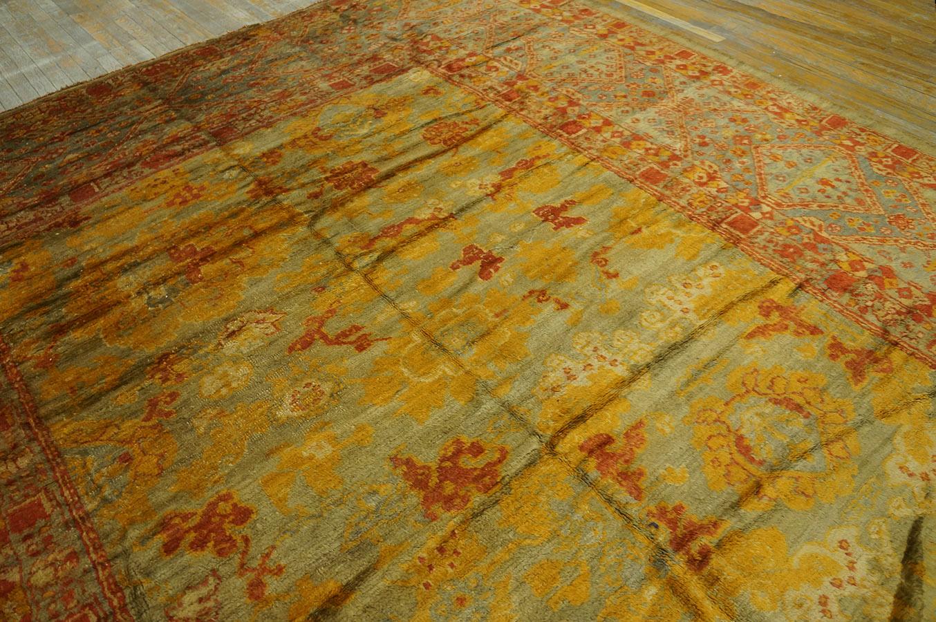 Late 19th Century 19th Century Turkish Angora Oushak Carpet ( 10'1