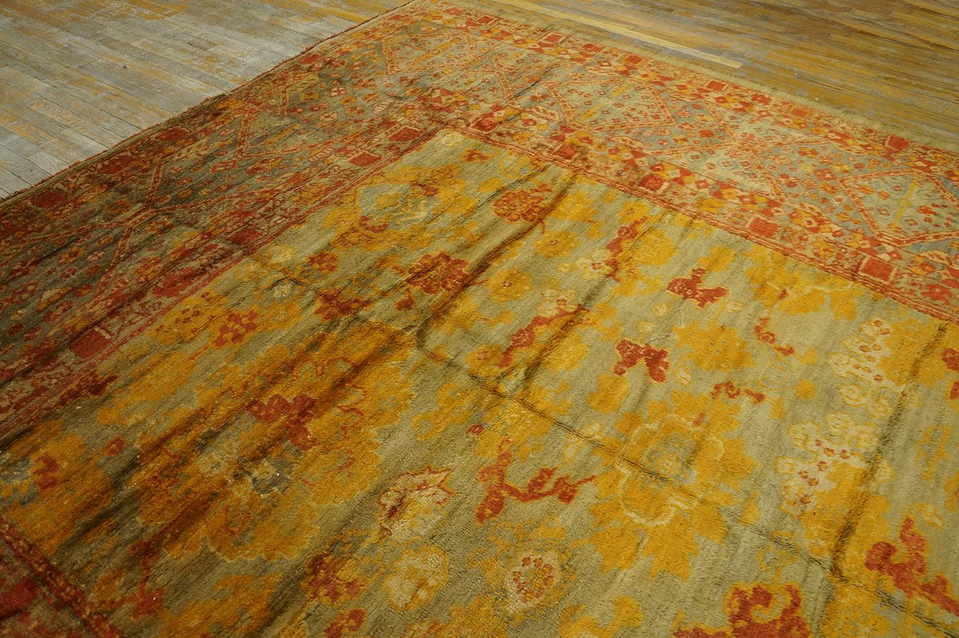 Türkischer Angora- Oushak-Teppich des 19. Jahrhunderts ( 10'1
