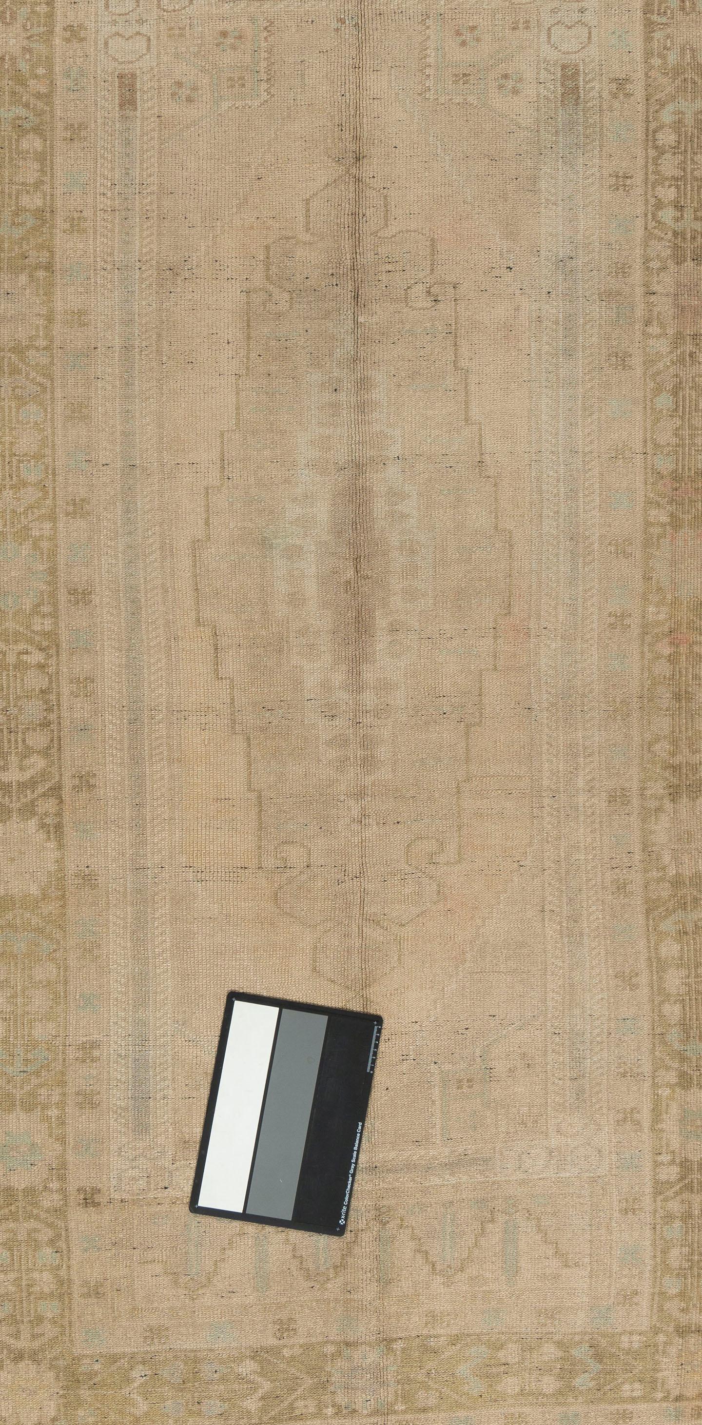 Hand-Woven Antique Oushak Area Rug 3'7x7'3 For Sale