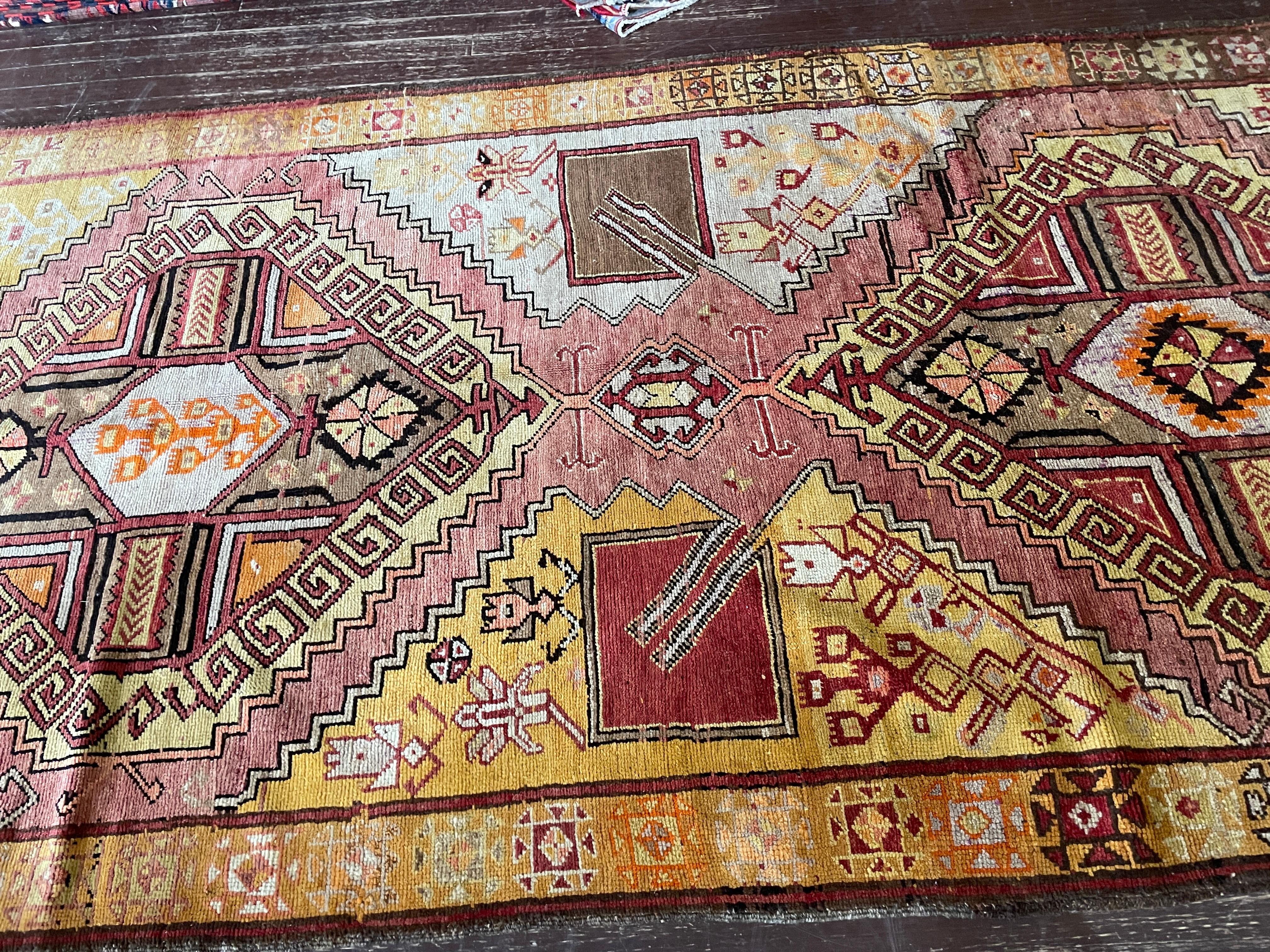 Turkish Antique Oushak Carpet, 6'5