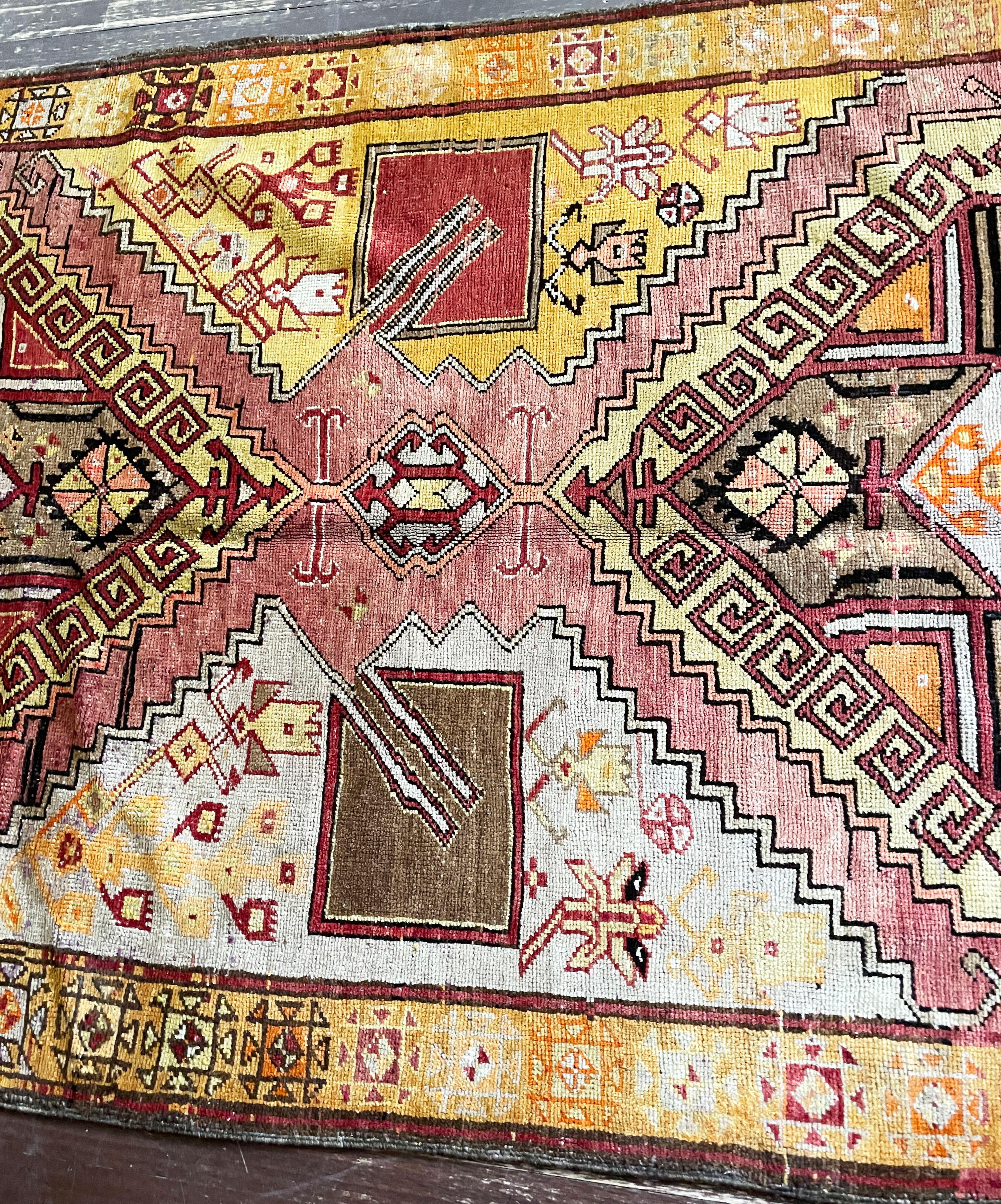 Wool Antique Oushak Carpet, 6'5