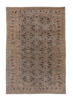 Antique Oushak Carpet, Beige Field, Persian Style