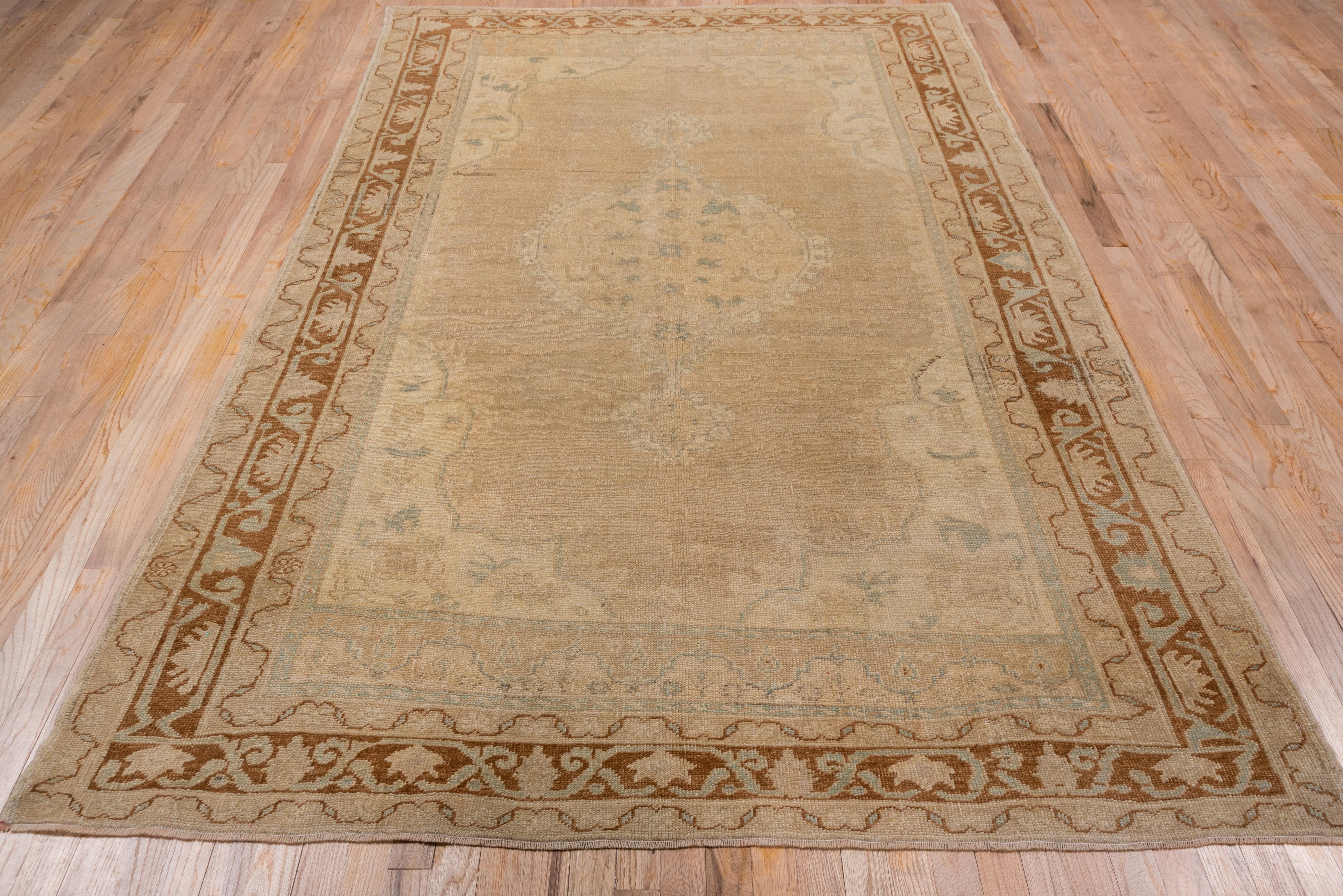 Turkish Antique Oushak Carpet, circa 1920s For Sale
