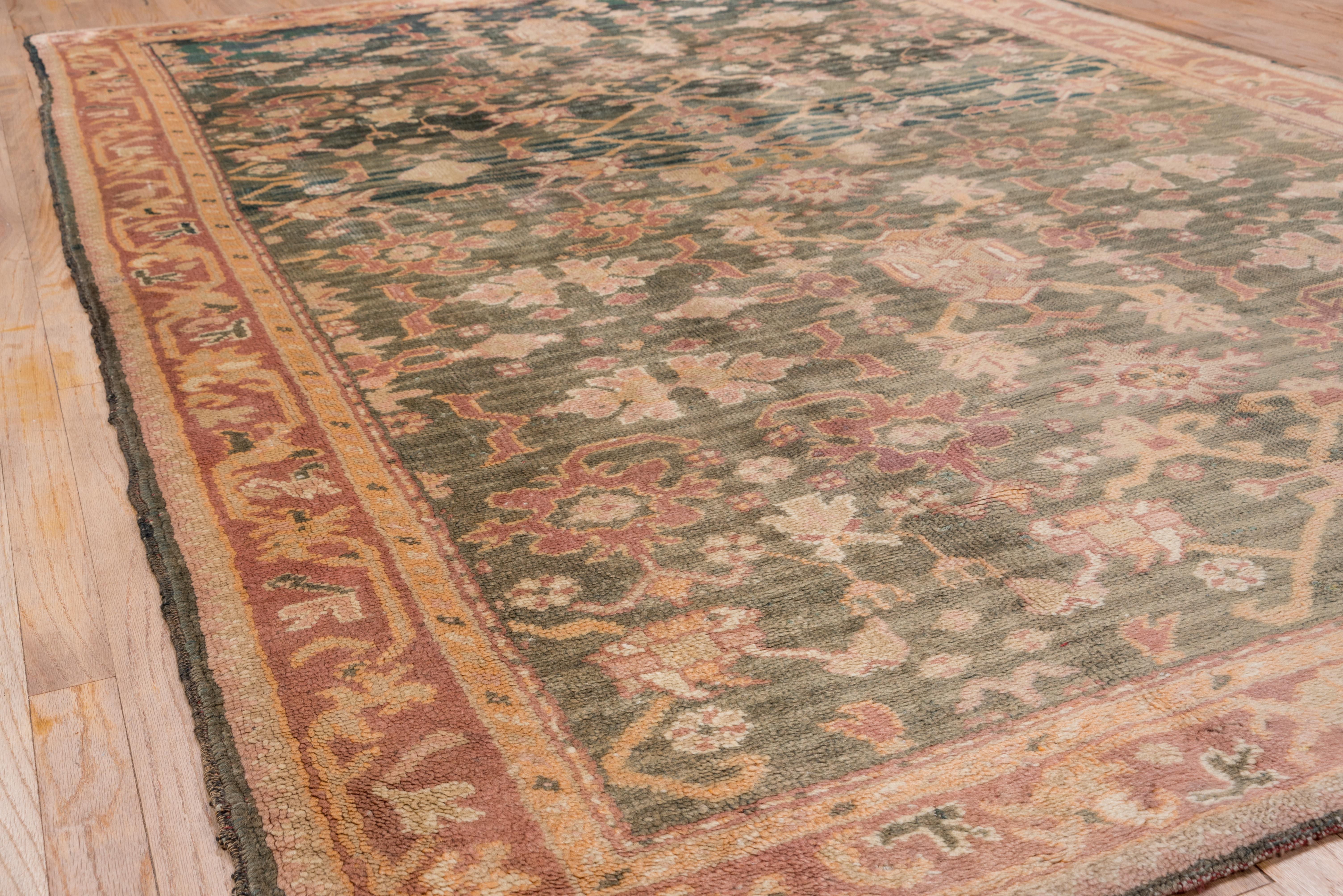 Wool Antique Oushak Carpet, circa 1930s