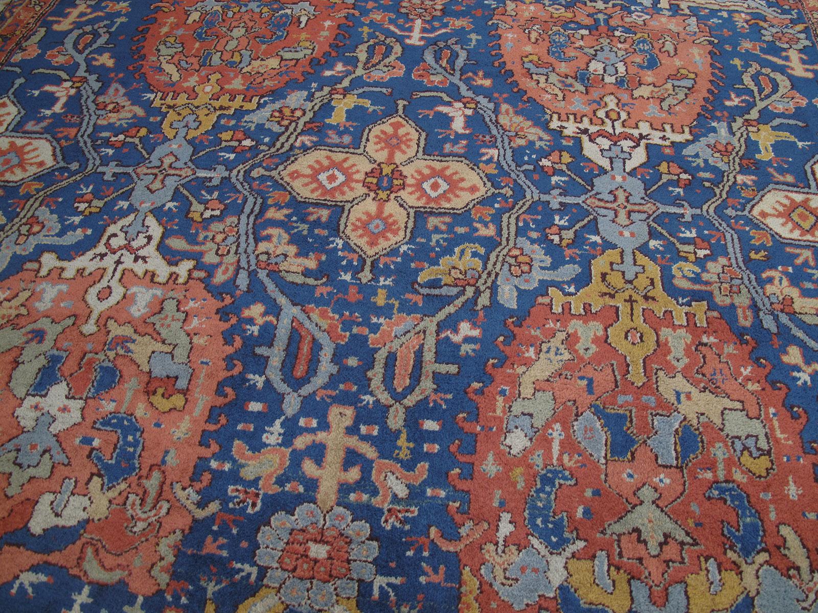 Hand-Knotted Antique Oushak Carpet (DK-104-71) For Sale