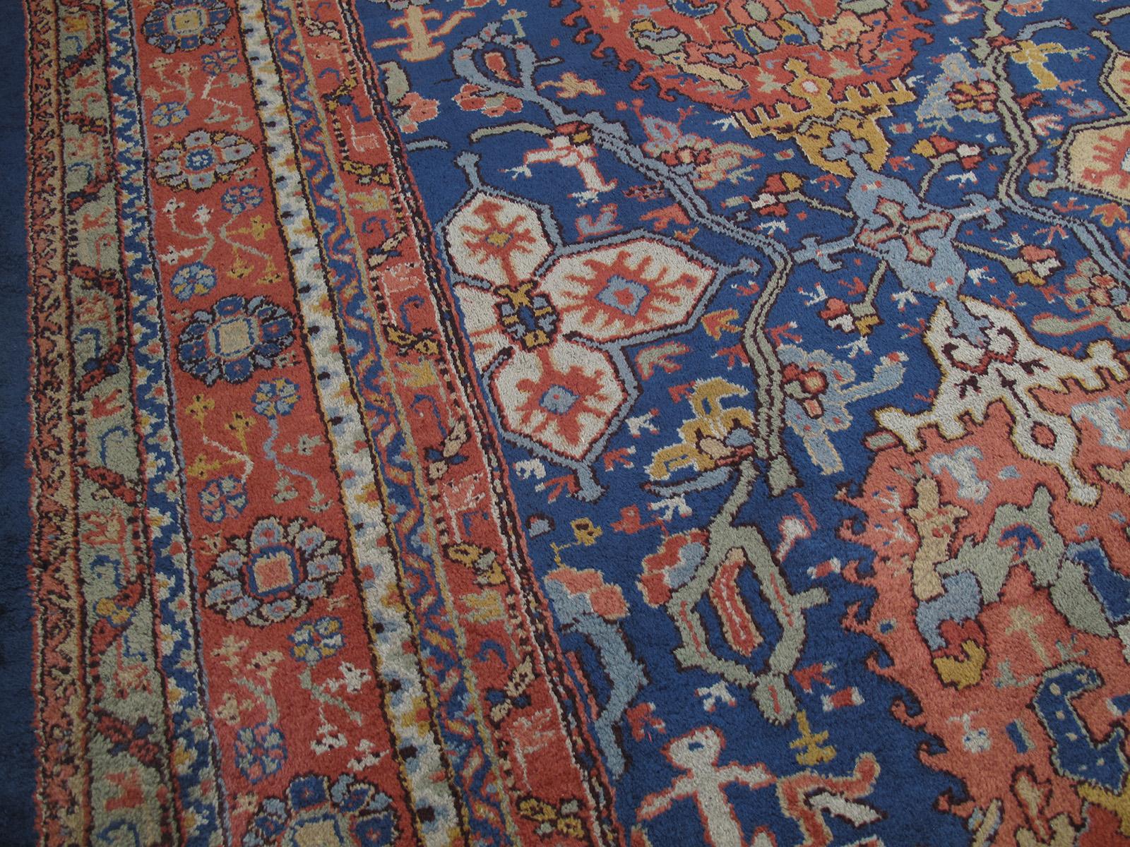 Antique Oushak Carpet (DK-104-71) In Good Condition For Sale In New York, NY