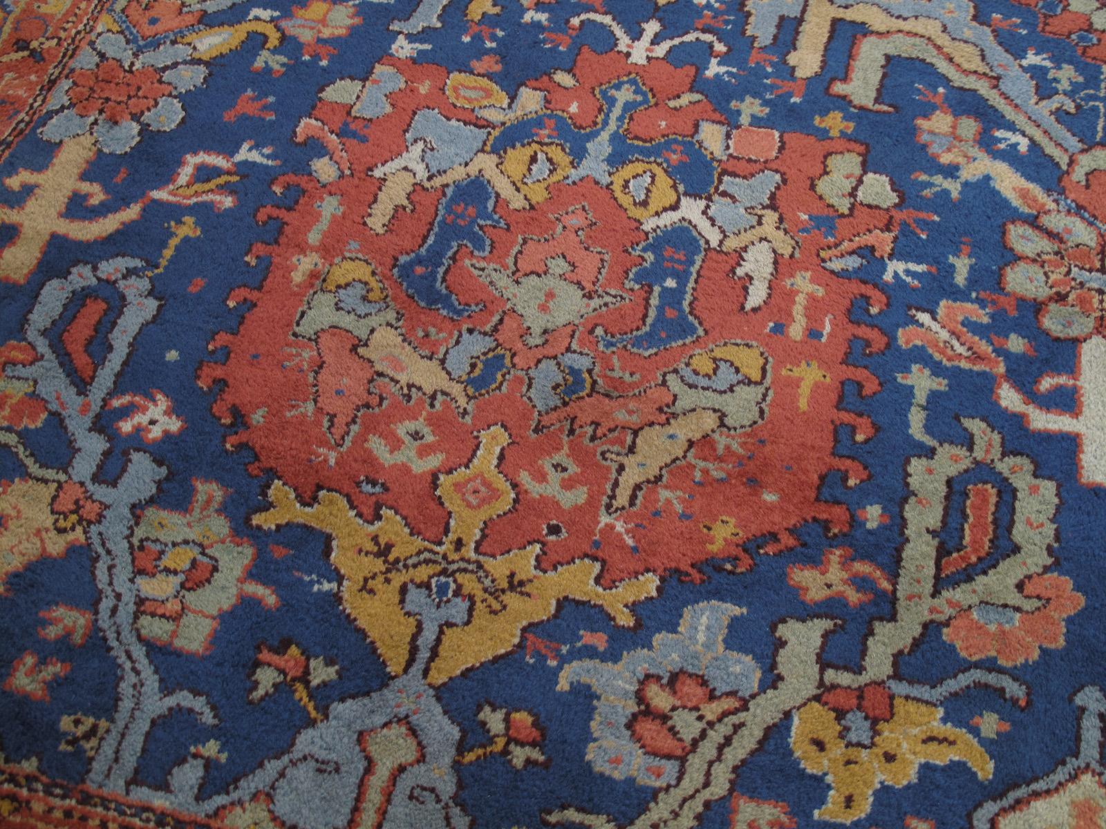 Early 20th Century Antique Oushak Carpet (DK-104-71) For Sale