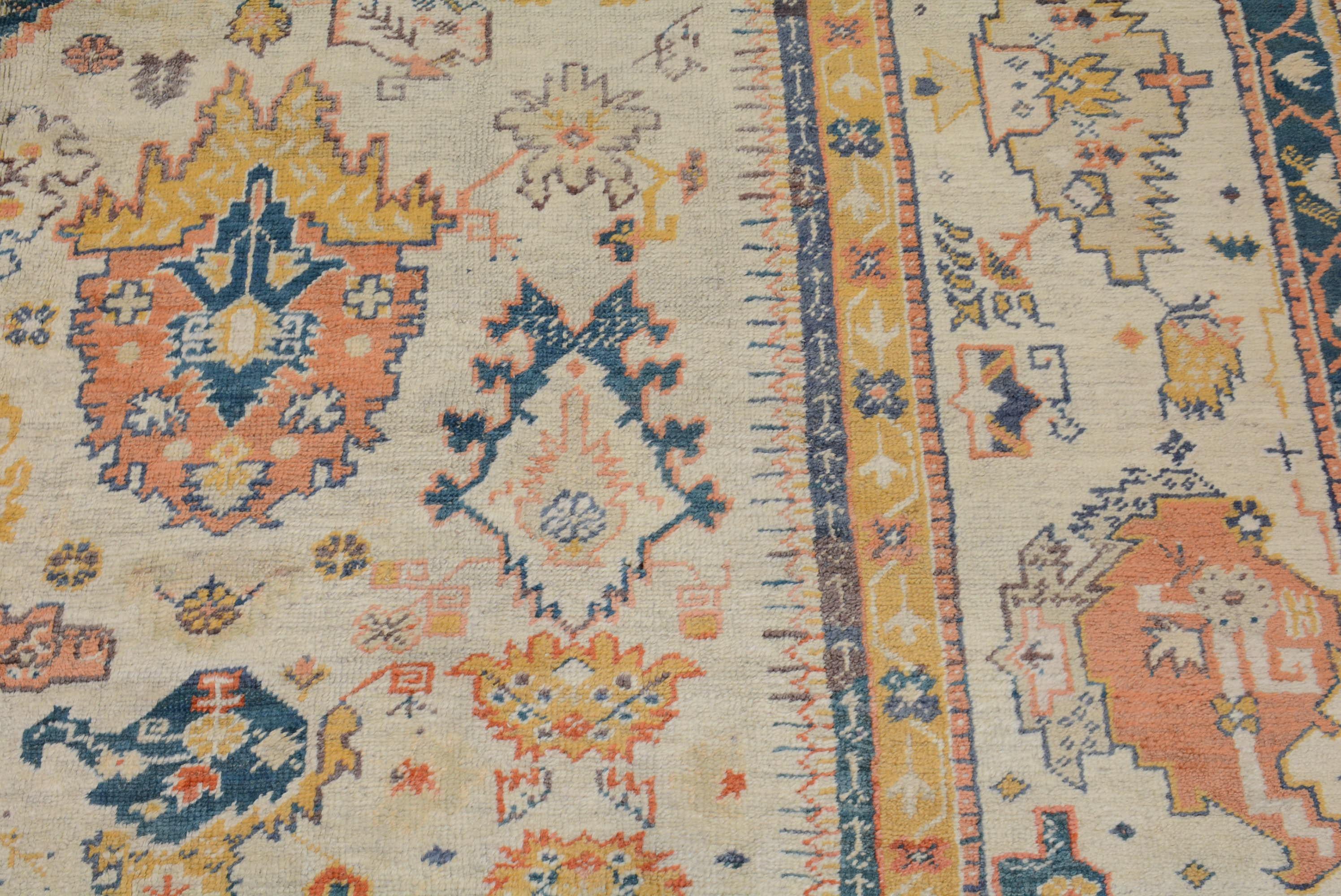 Turkish Antique Oushak Carpet For Sale