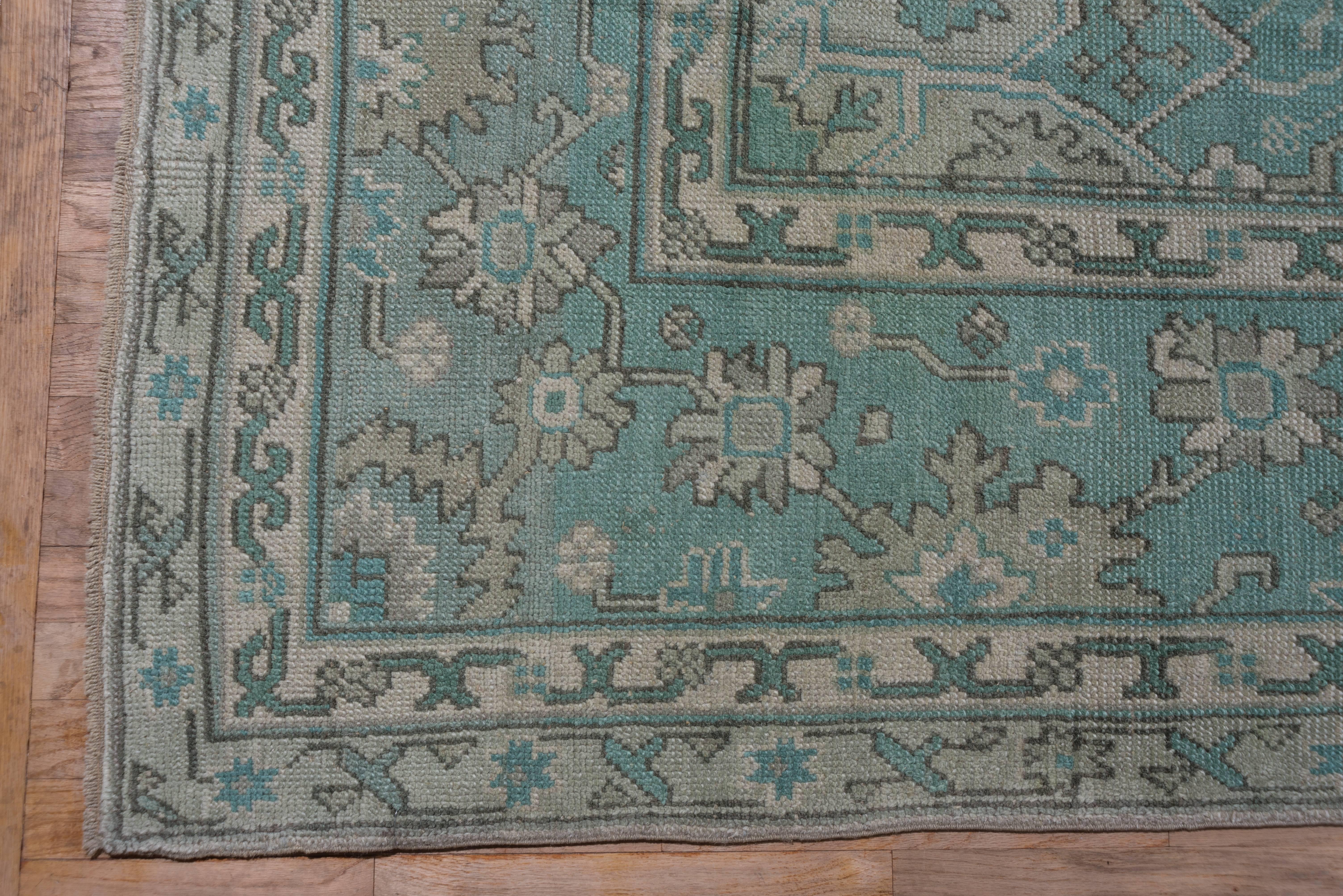 Hand-Knotted Antique Oushak Carpet