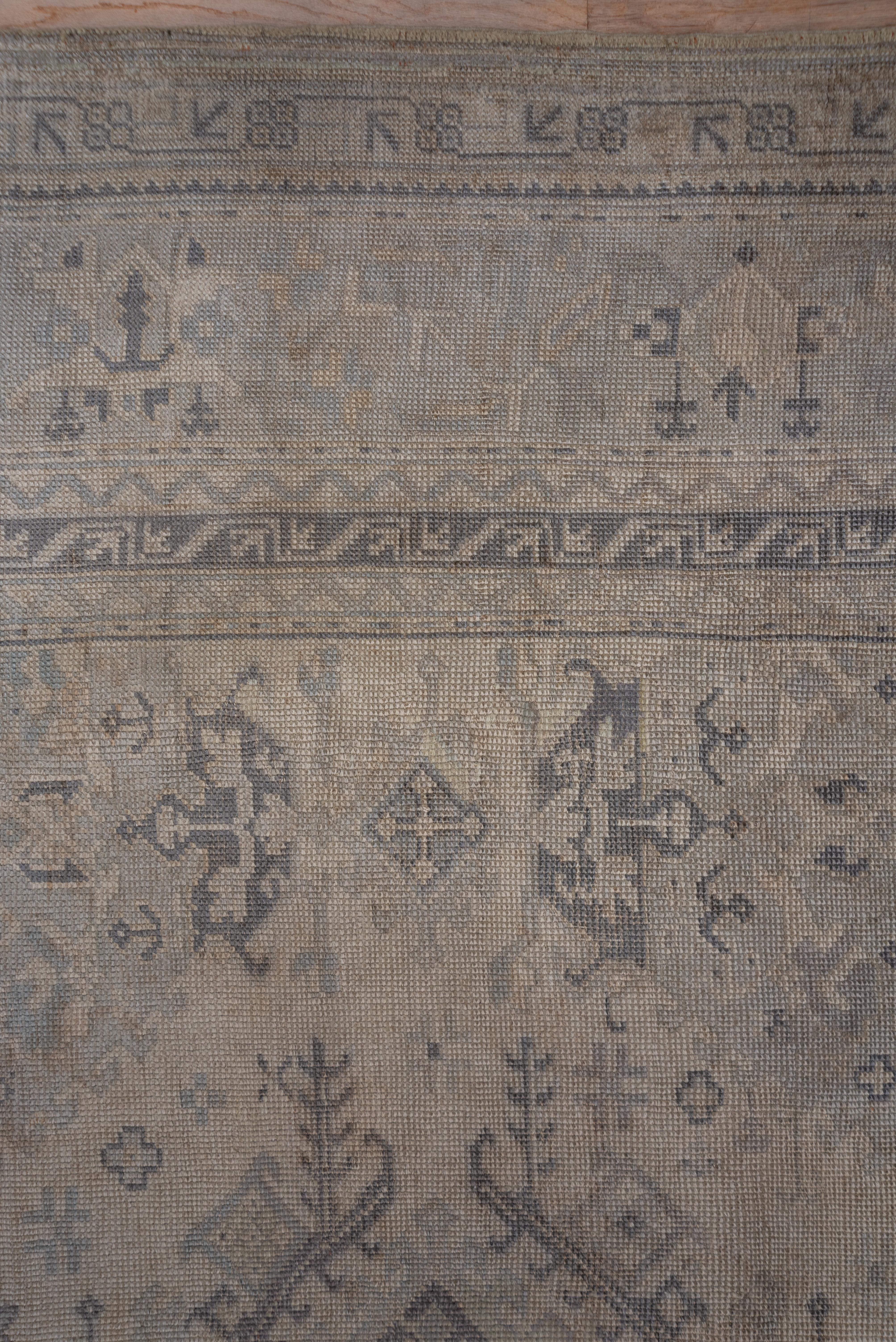 Hand-Knotted Antique Oushak Carpet For Sale