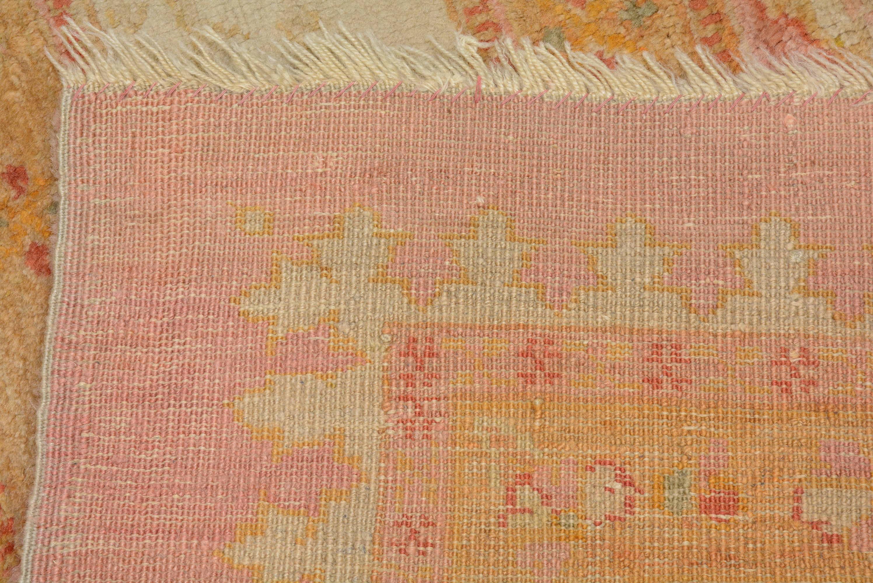 19th Century Antique Oushak Carpet For Sale
