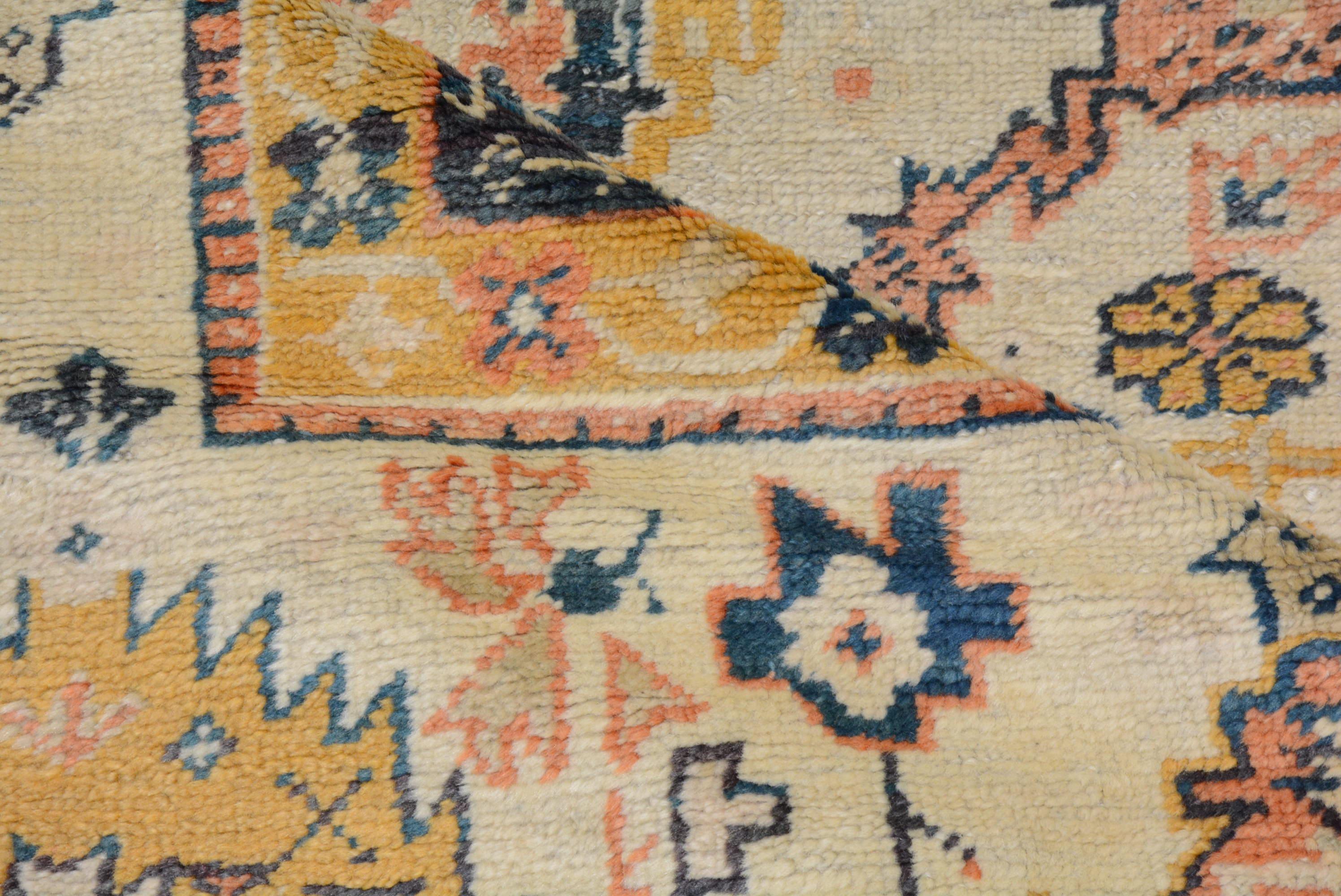 Early 20th Century Antique Oushak Carpet For Sale
