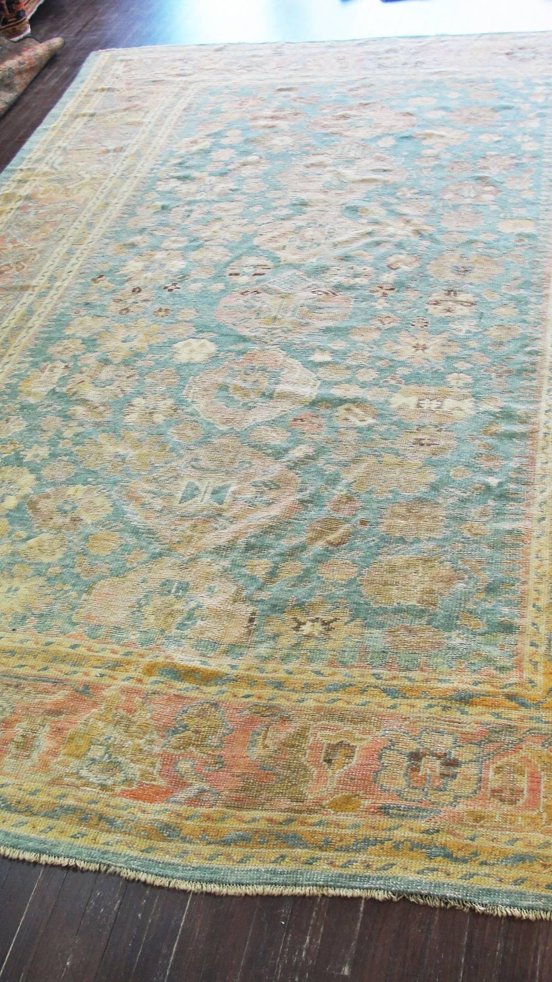 Wool Antique Oushak Carpet