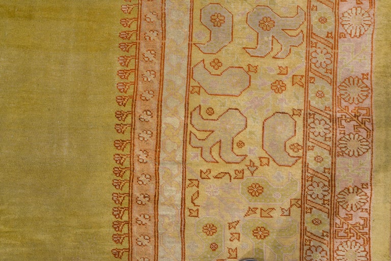 Antique Oushak Carpet, Green Field, Soft Tones, circa 1920s For Sale at ...