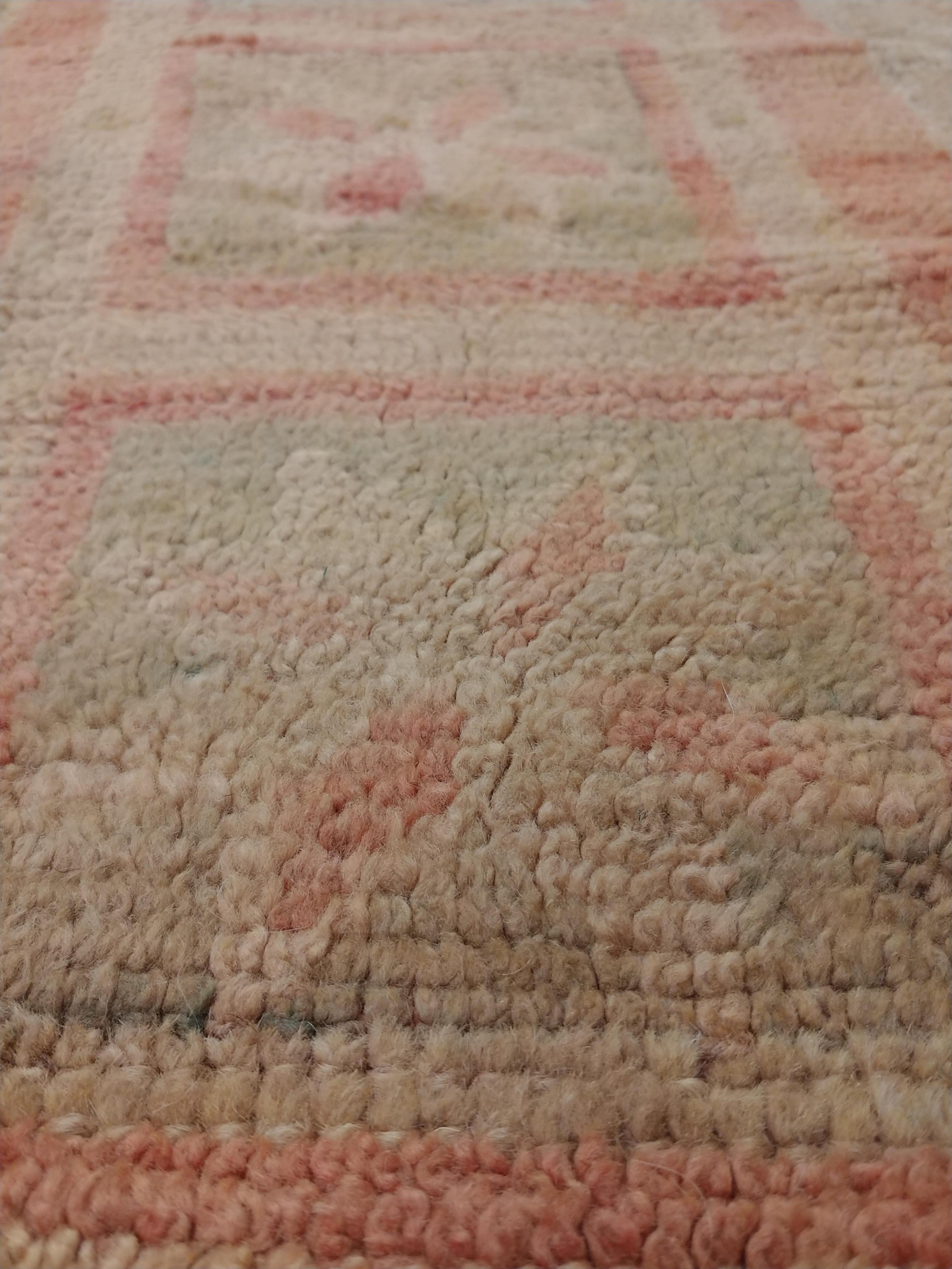 Antiker Oushak-Teppich, handgefertigter orientalischer Teppich, rosa Teppich, taupe, cremefarben, grau (Wolle) im Angebot