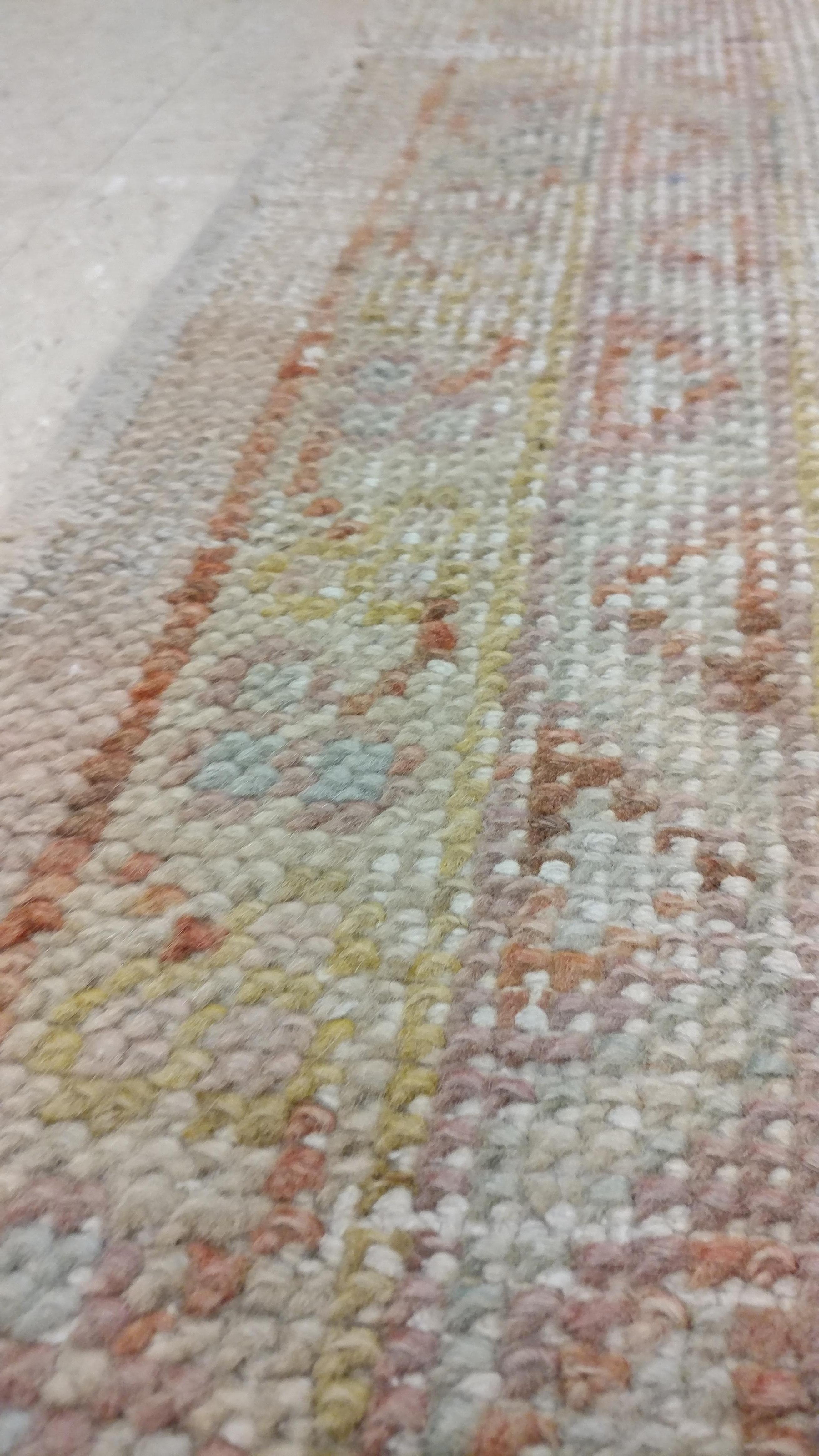 Antiker antiker Oushak-Teppich, handgefertigter orientalischer Teppich, Shrimp Pink, Taupe, Creme Feiner Teppich im Zustand „Relativ gut“ im Angebot in Port Washington, NY
