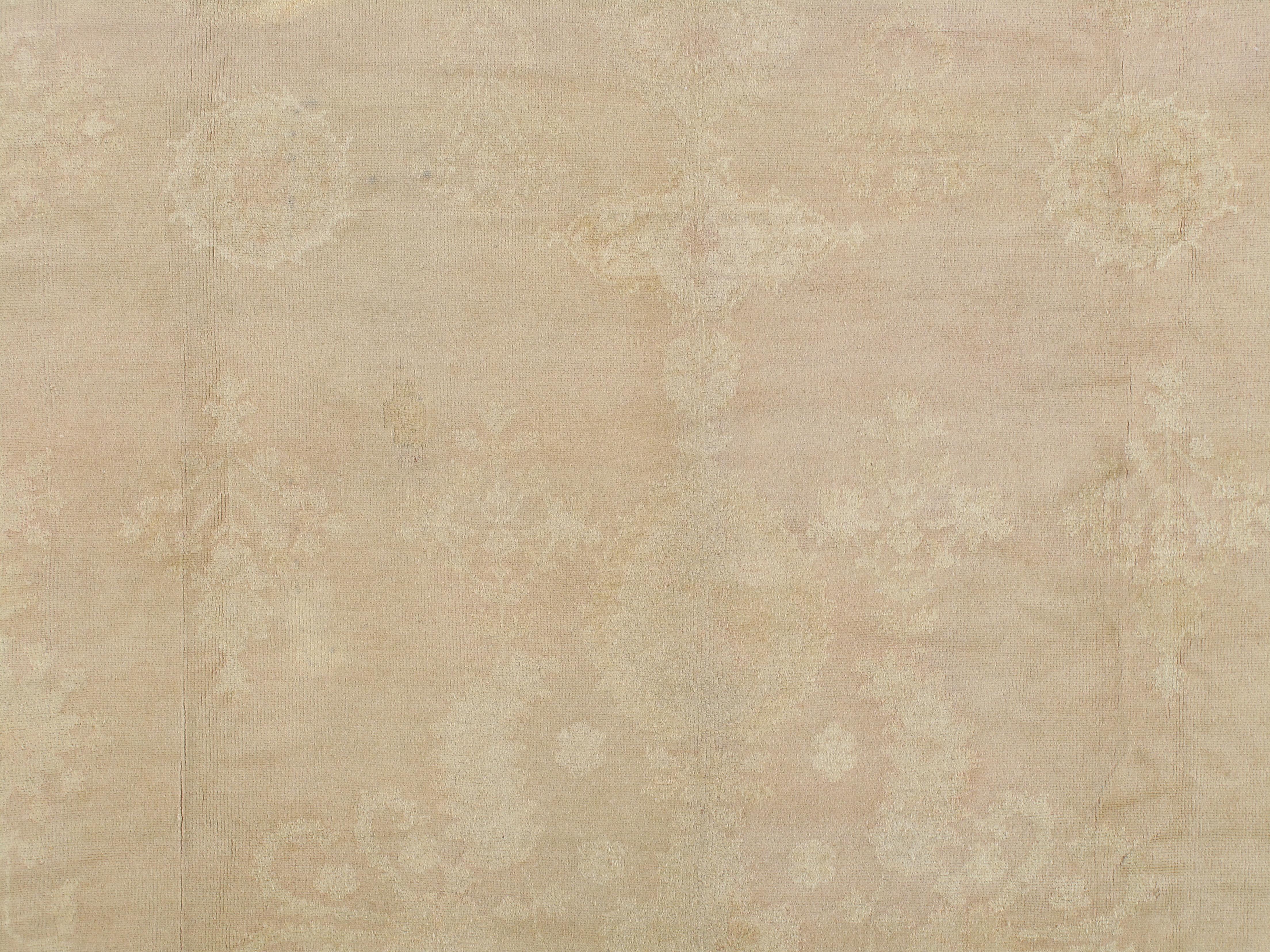 Antiker Oushak-Teppich, handgefertigter orientalischer Teppich, weiches Taupe, hell cremefarben, blass im Angebot 5