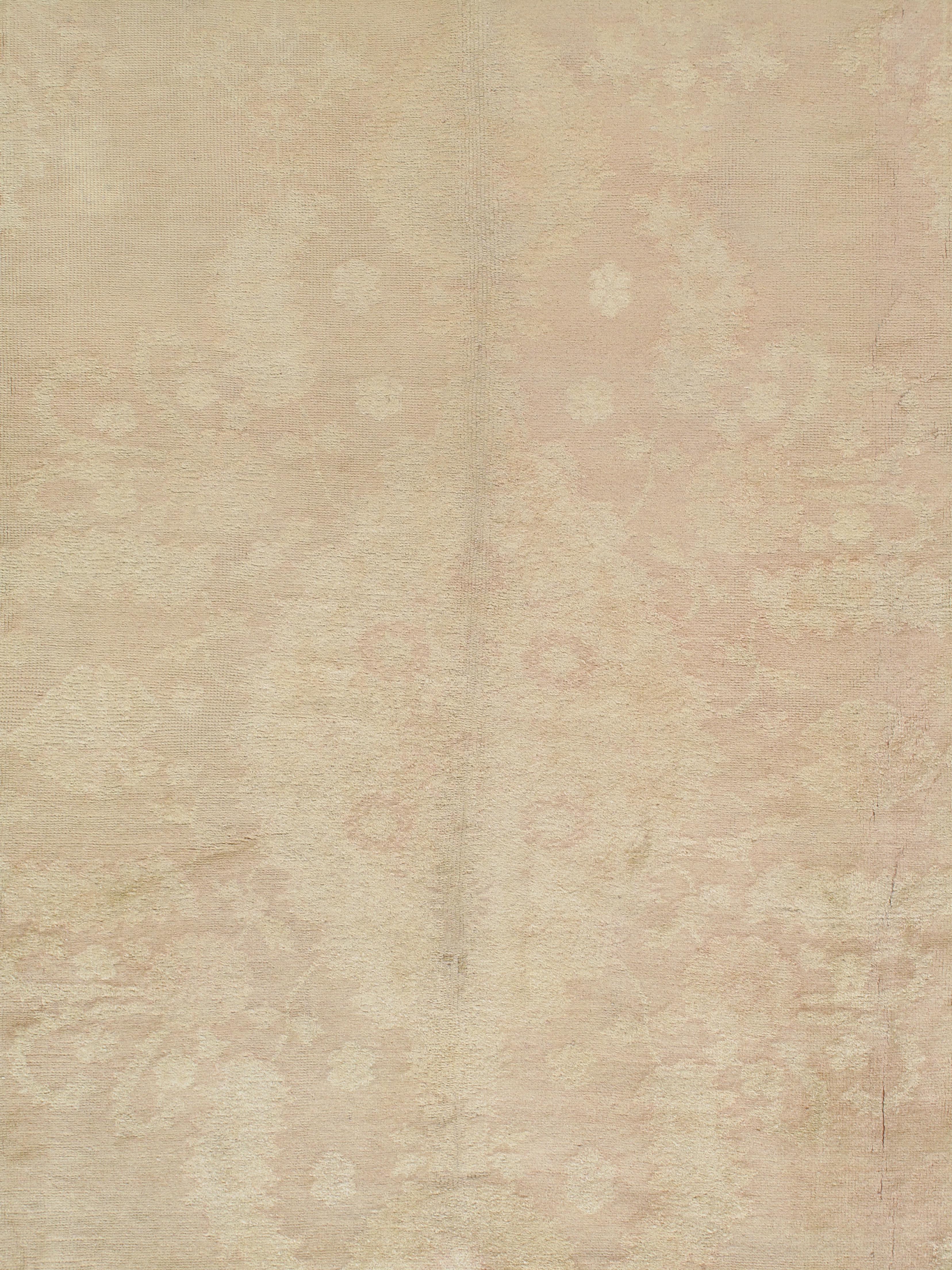 Antiker Oushak-Teppich, handgefertigter orientalischer Teppich, weiches Taupe, hell cremefarben, blass im Angebot 6