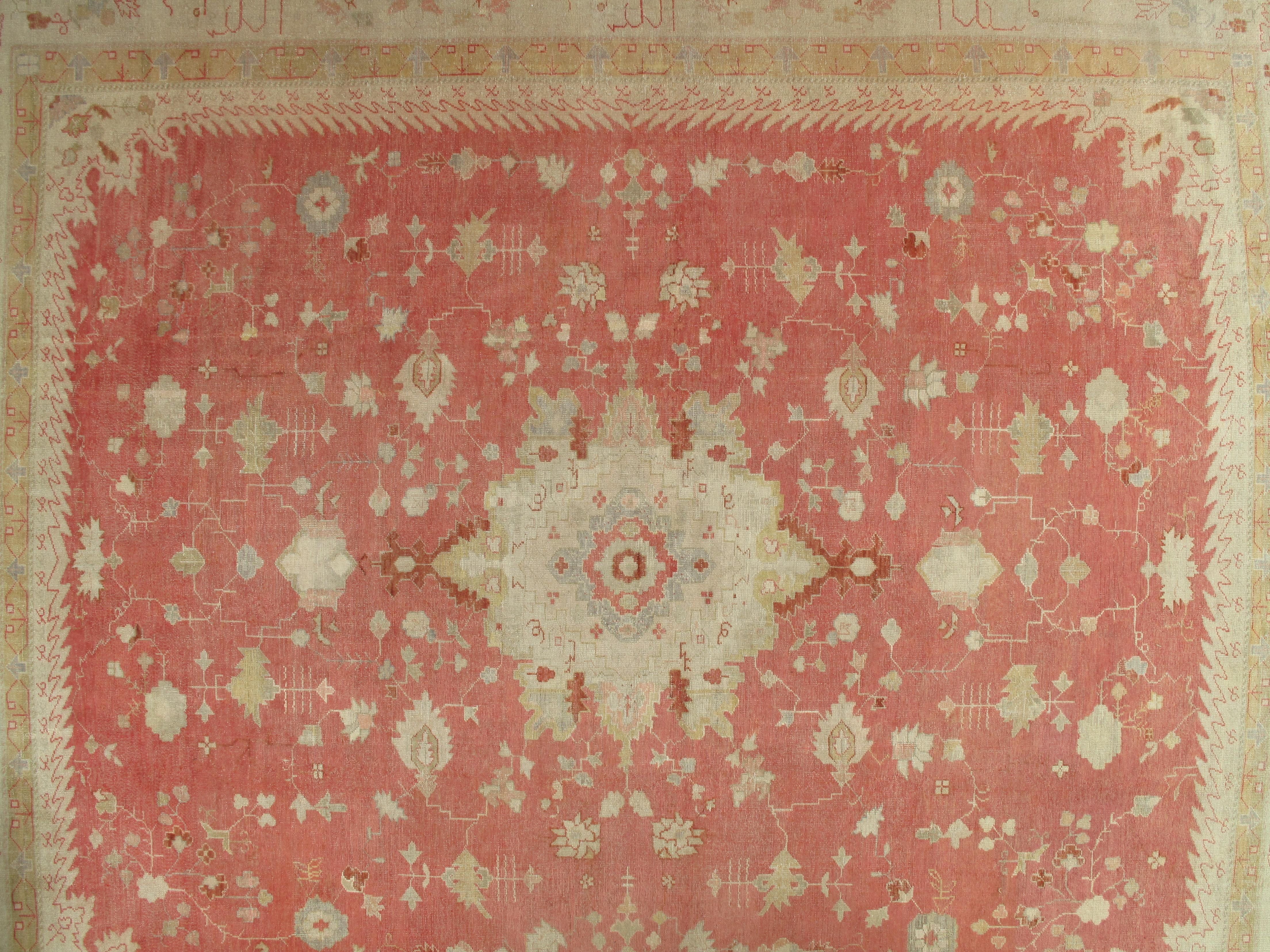 West Anatolia is one of the largest weaving regions in Turkey. Since the 15th century, Turkish rugs have always been on top of the list for having fine Oriental rugs.
Oushak rugs such as this, are desirable in today’s highly decorative market. A