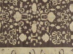 Antique Oushak Carpet, Handmade Turkish Oriental Rug, Beige, Taupe, Charcoal
