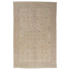 Alfombra Oushak Antigua, Alfombra Oriental Turca Hecha a Mano, Beige, Topo, Suave