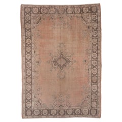 Antique Oushak Carpet, Peach Tones
