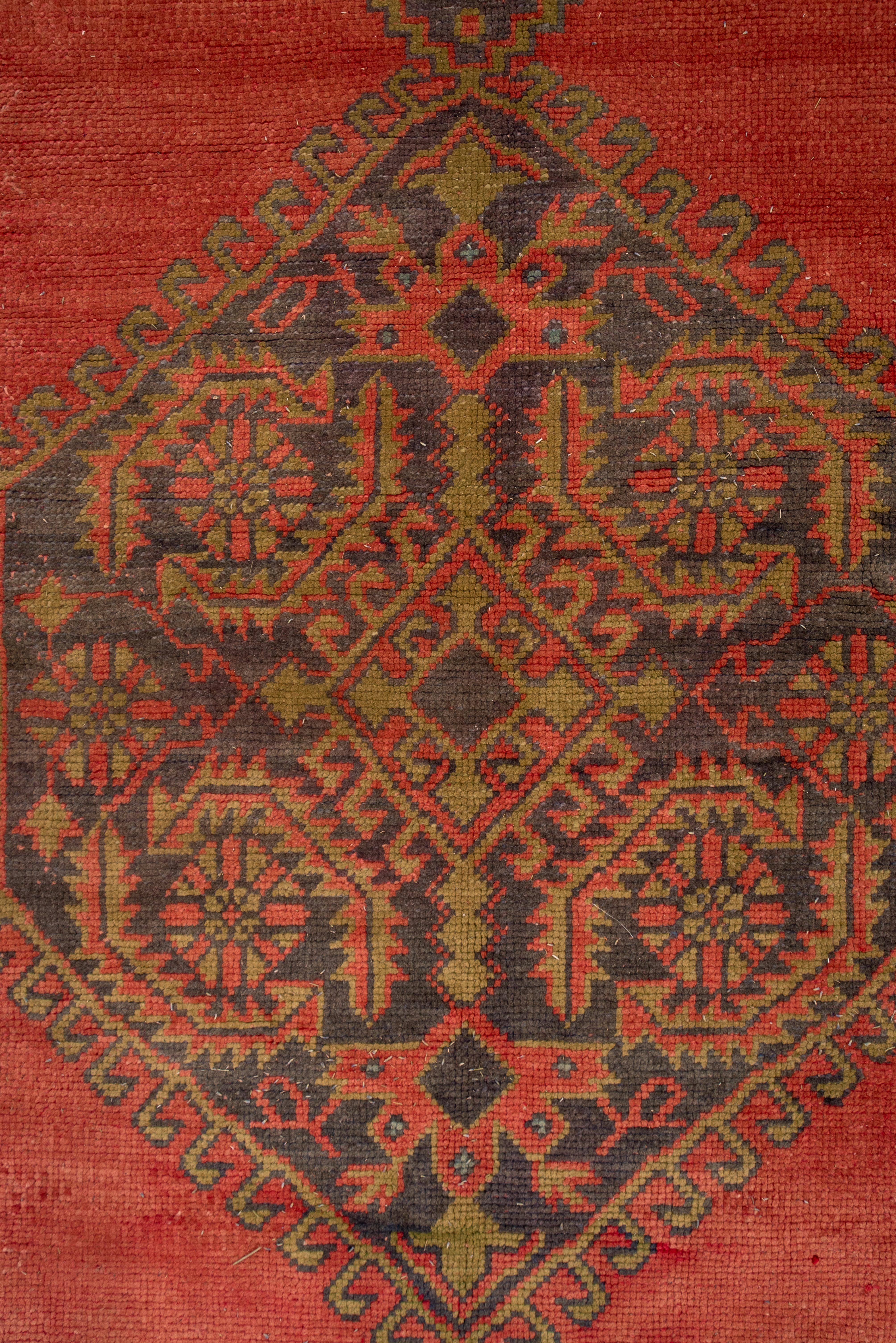 Hand-Knotted Antique Oushak Carpet, Salmon Field, circa 1900 For Sale