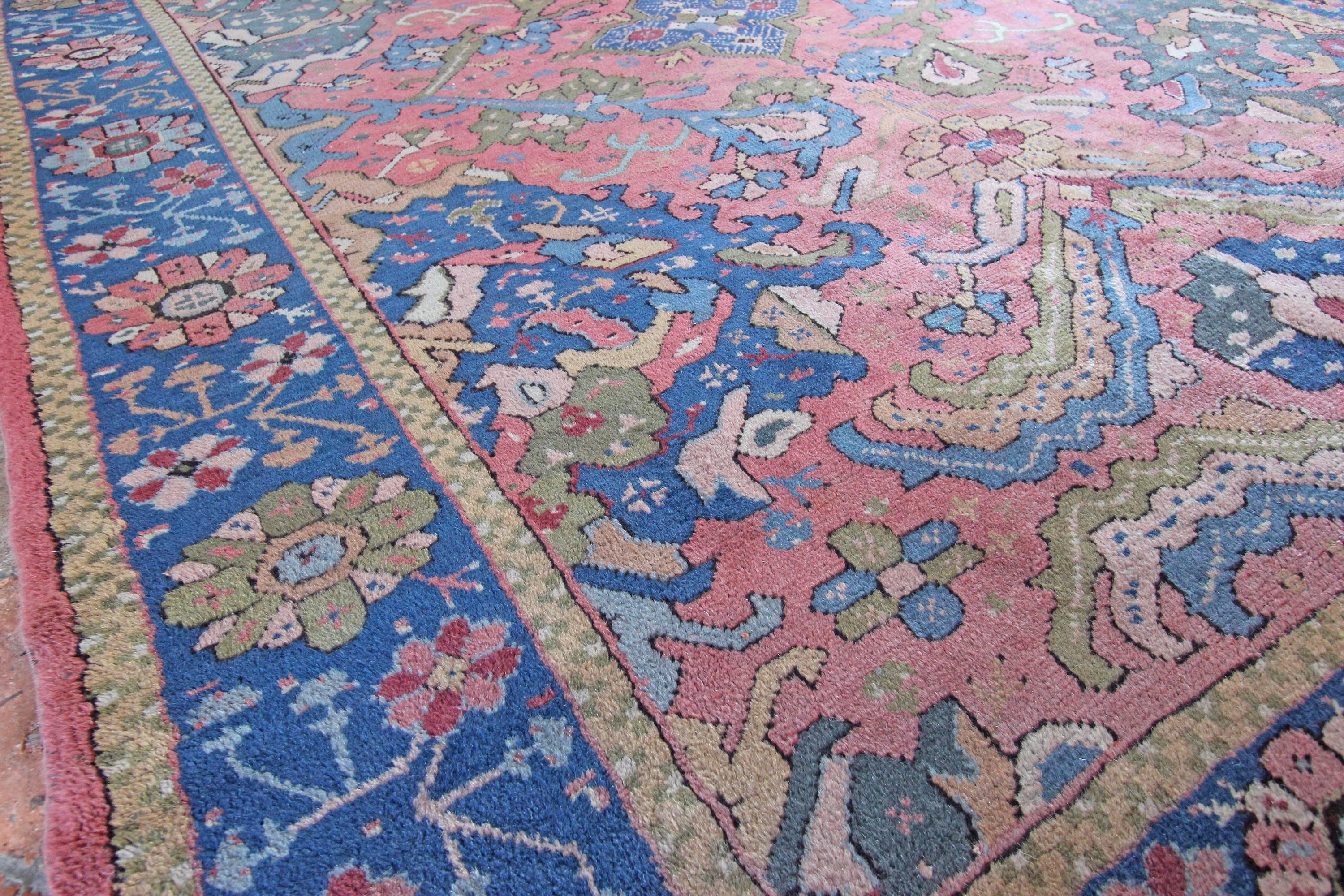 Wool Antique Oushak Carpet, Western Anatolia