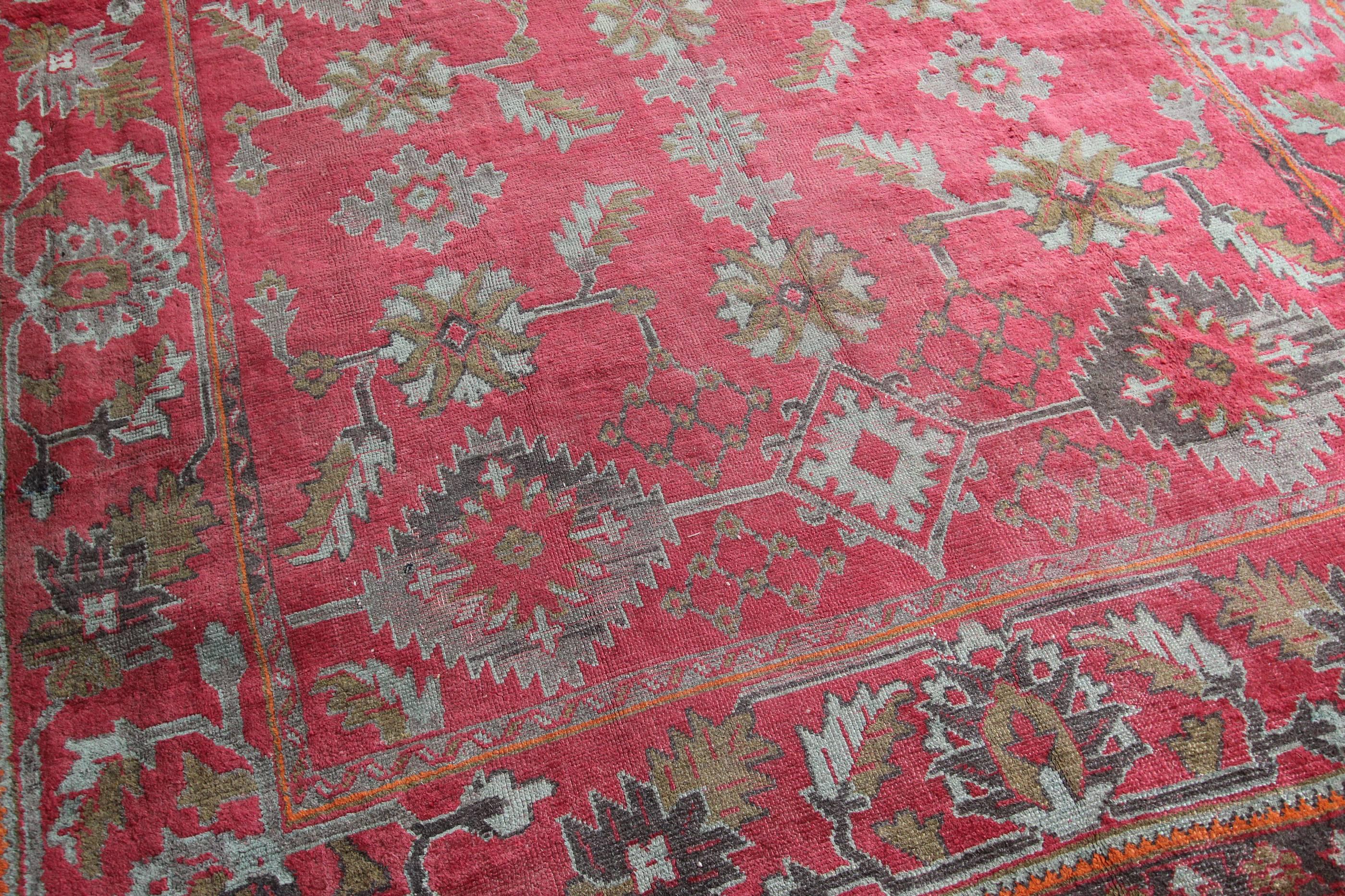Turkish Antique Oushak Carpet, Western Anatolia For Sale