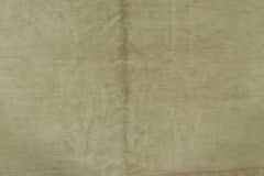 Antique Oushak Gallery Rug in Green Minimal Open Field Design - Rug & Kilim