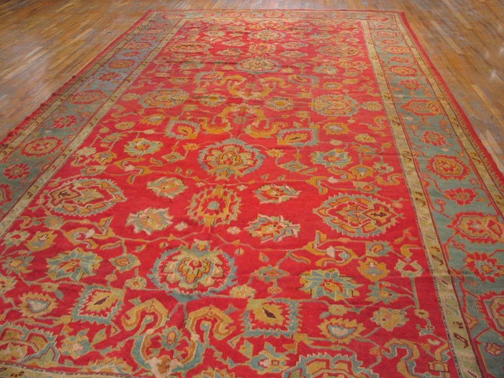 Antique Oushak rug, measures: 10'4