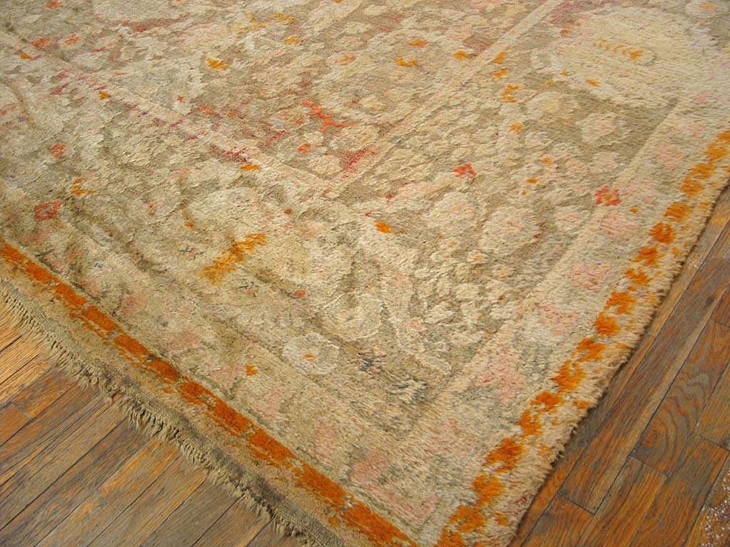 19th Century Turkish Angora Oushak Carpet ( 10'6