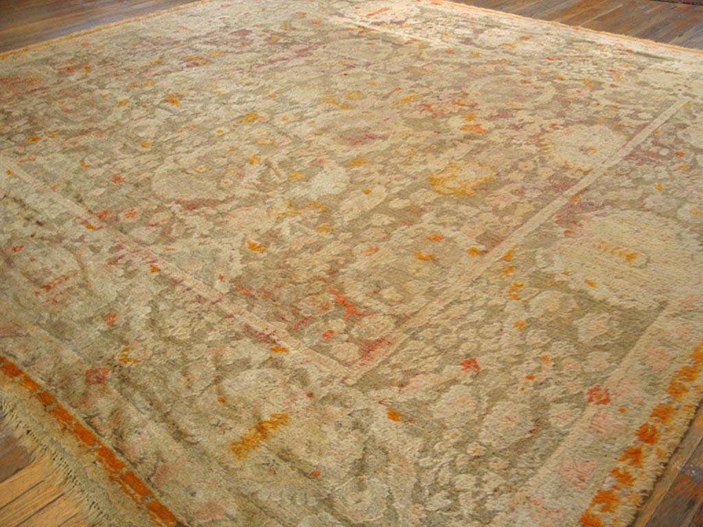 Late 19th Century 19th Century Turkish Angora Oushak Carpet ( 10'6