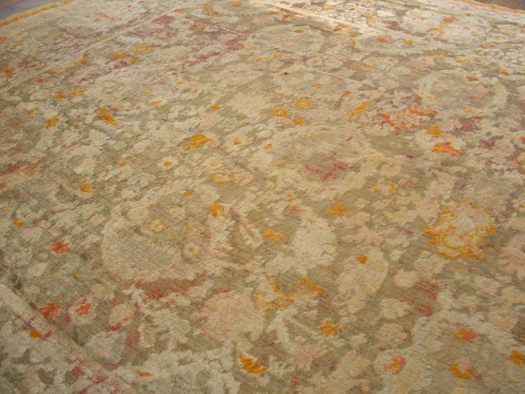 Wool 19th Century Turkish Angora Oushak Carpet ( 10'6