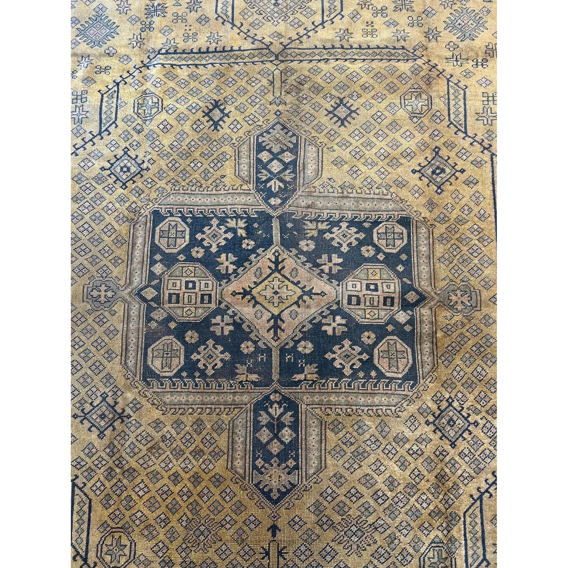 Antique Oushak Rug 10.8x9.2 In Good Condition For Sale In Los Angeles, US