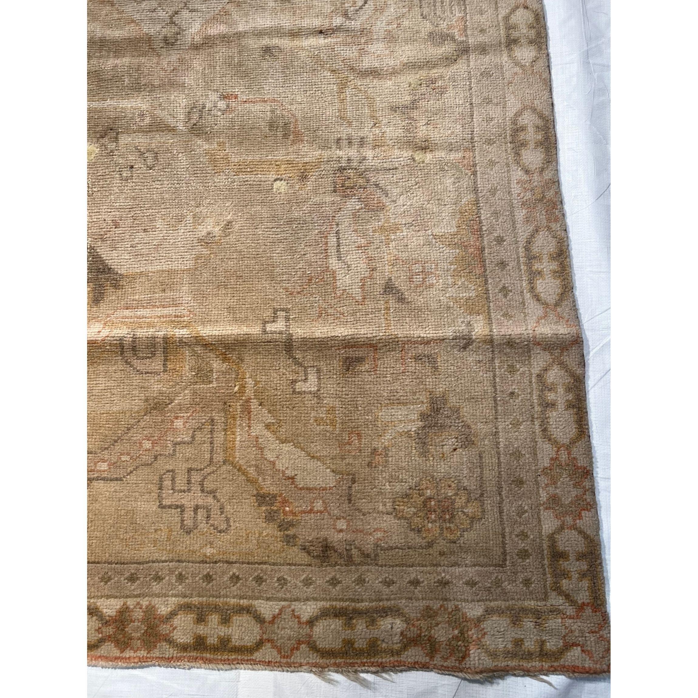 Antique Oushak Rug 11.10x7.7 In Good Condition For Sale In Los Angeles, US