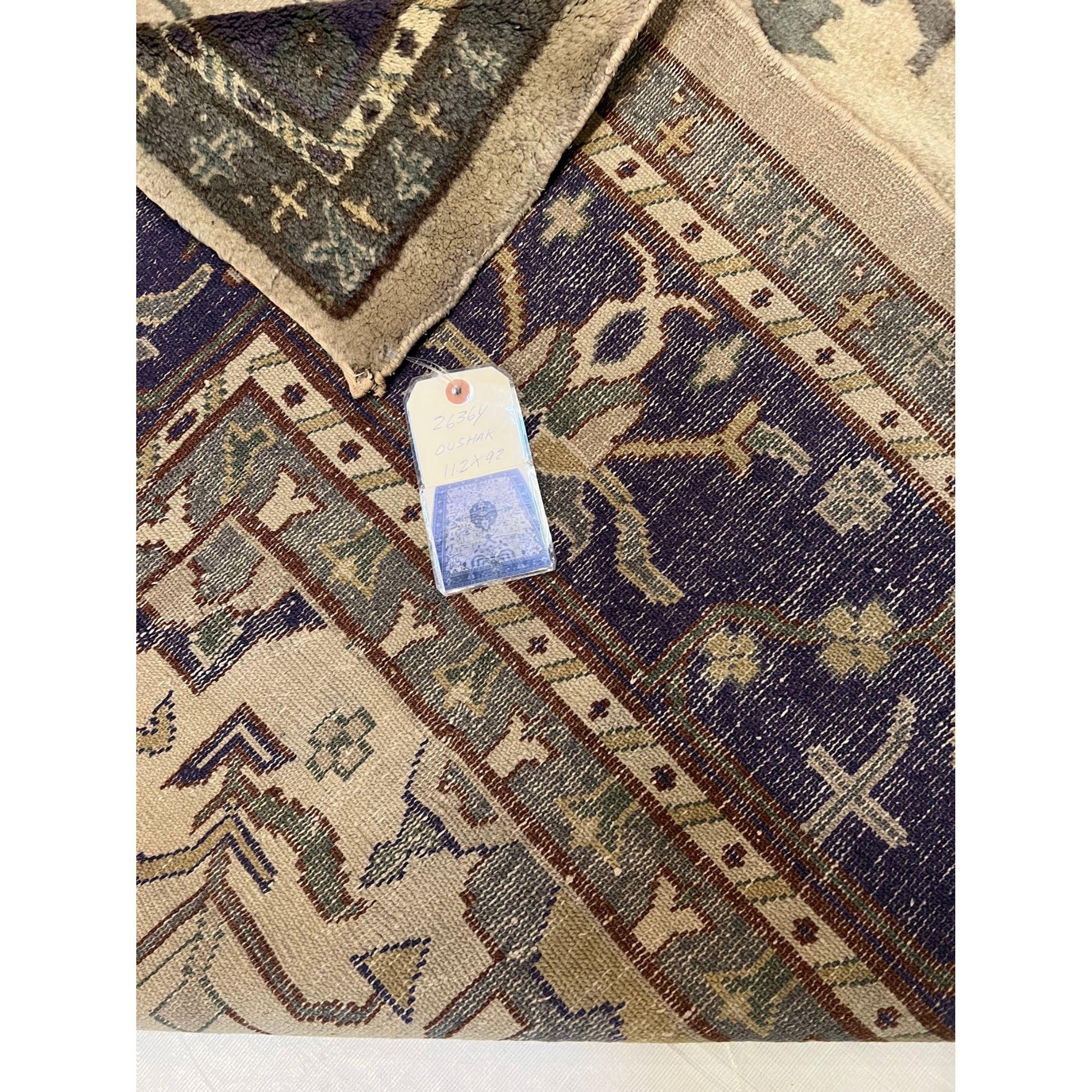 Other Antique Oushak Rug 11.2x9.2 For Sale